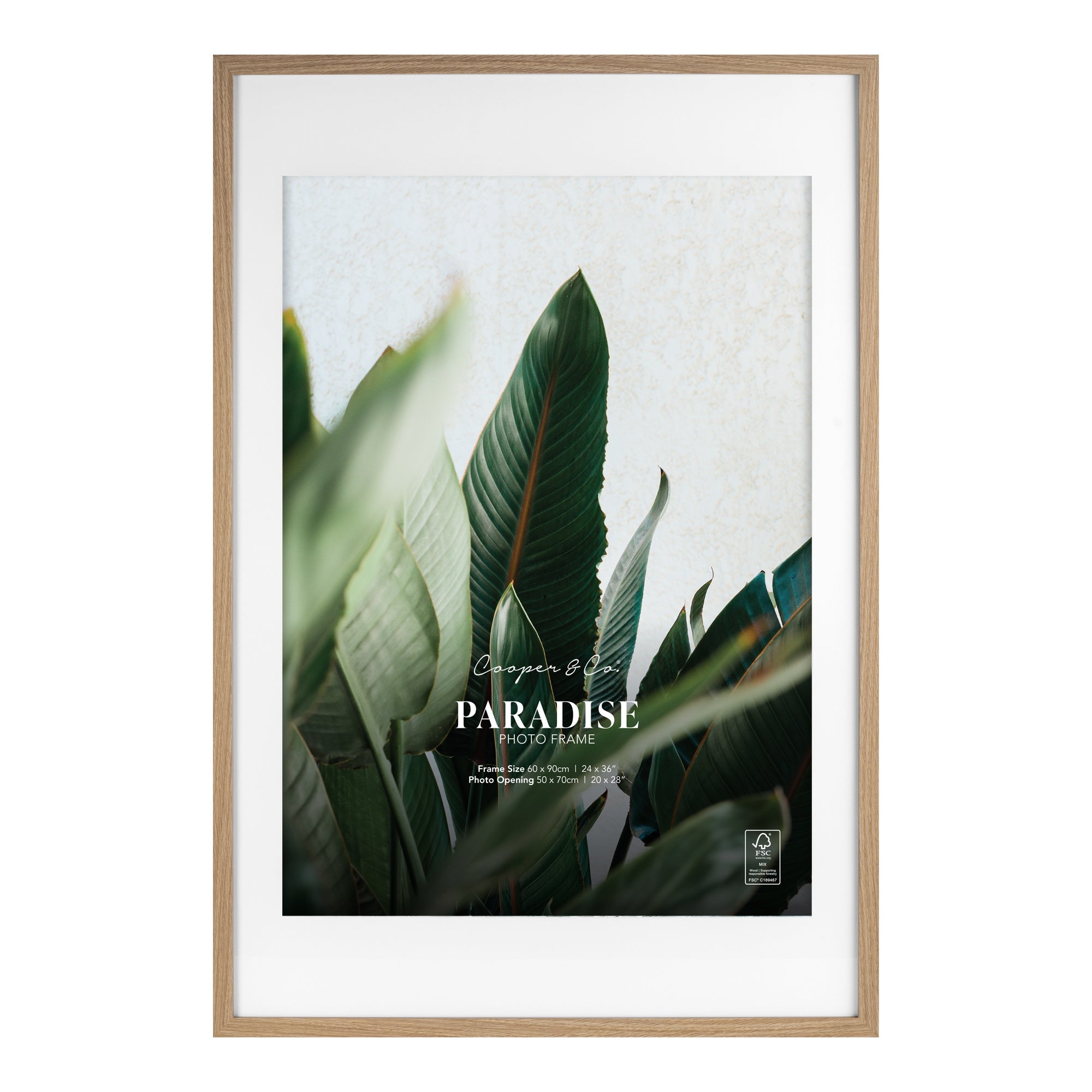 60x90cm Mat to 50x70cm Premium Paradise Wooden Photo Frame