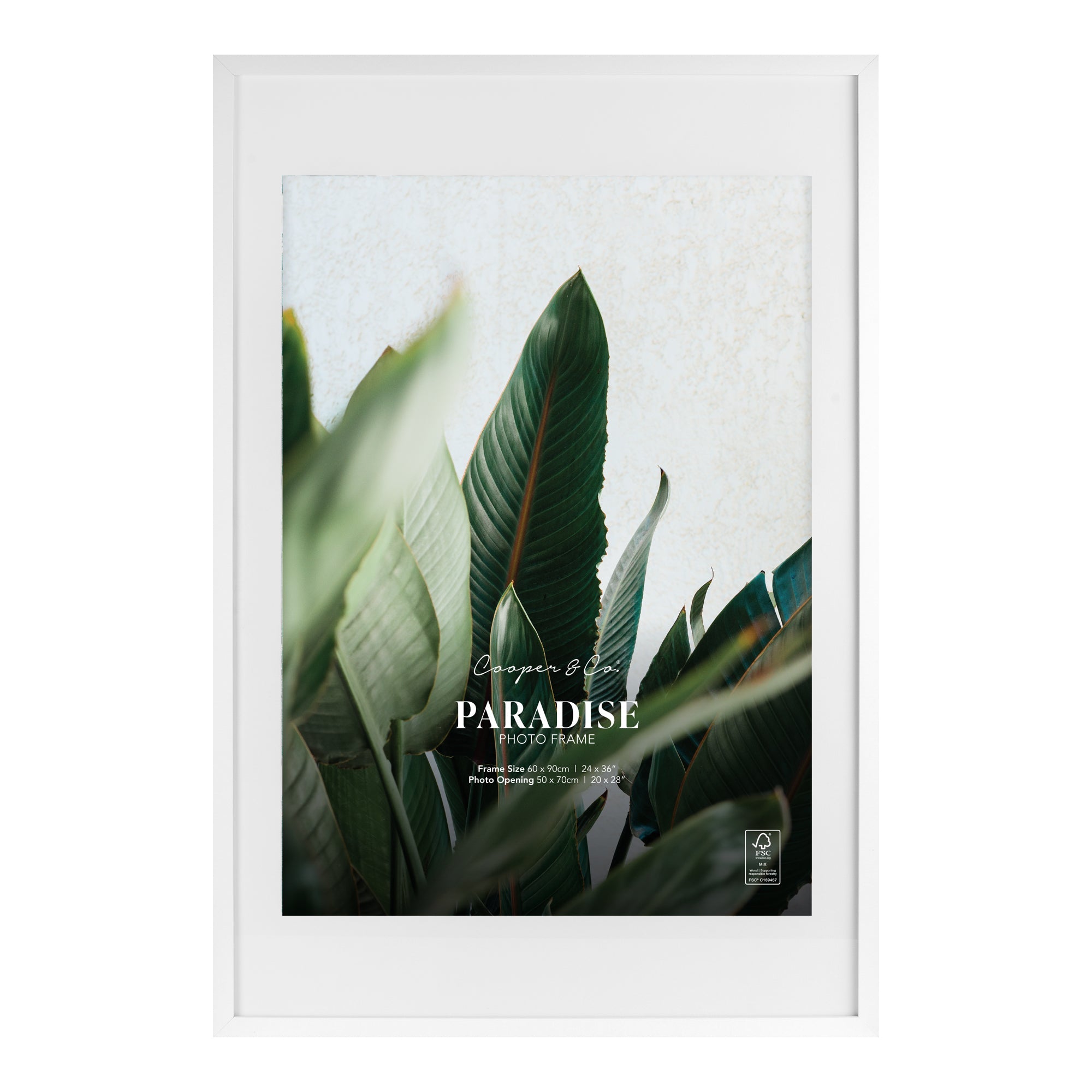 60x90cm Mat to 50x70cm Premium Paradise Wooden Photo Frame