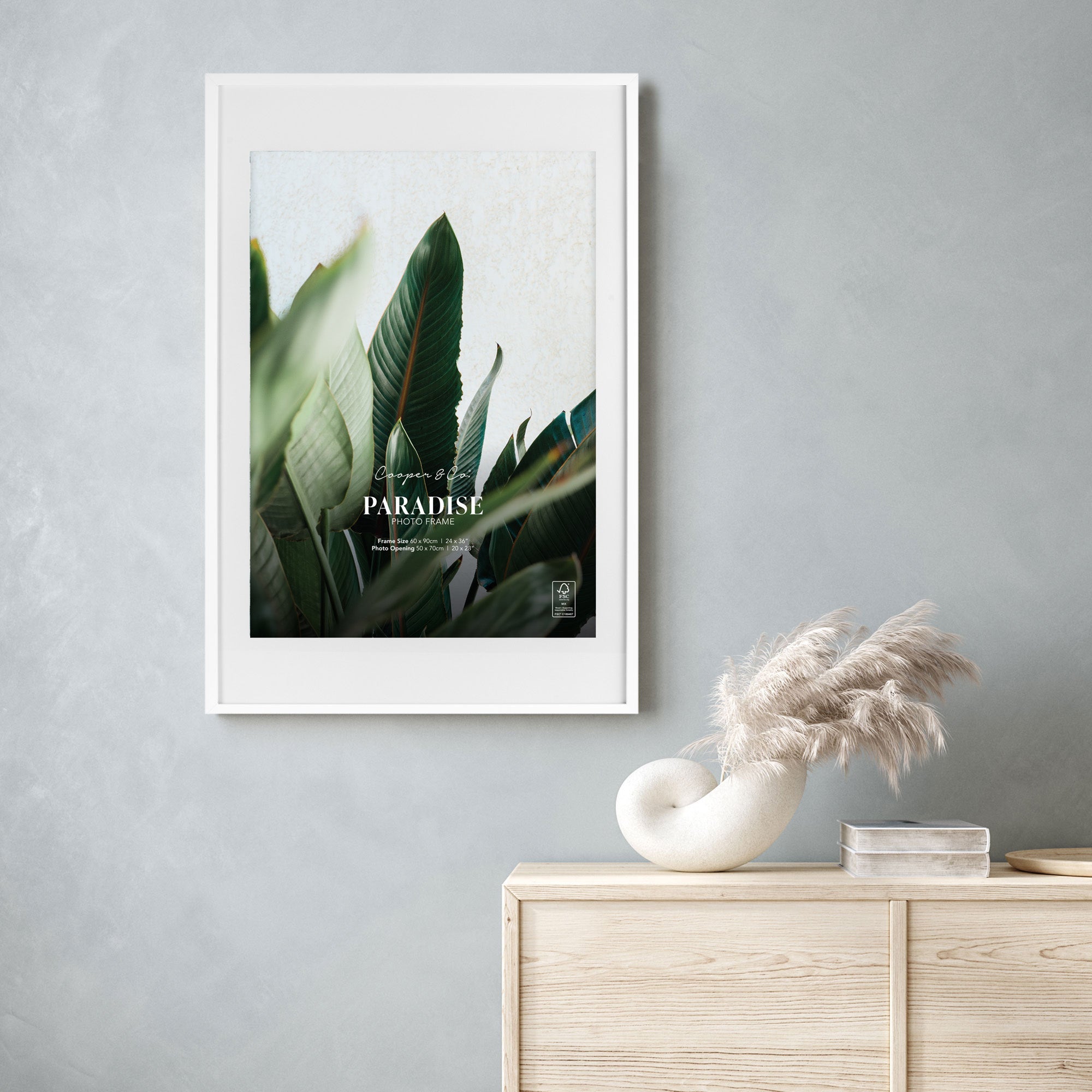 60x90cm Mat to 50x70cm Premium Paradise Wooden Photo Frame