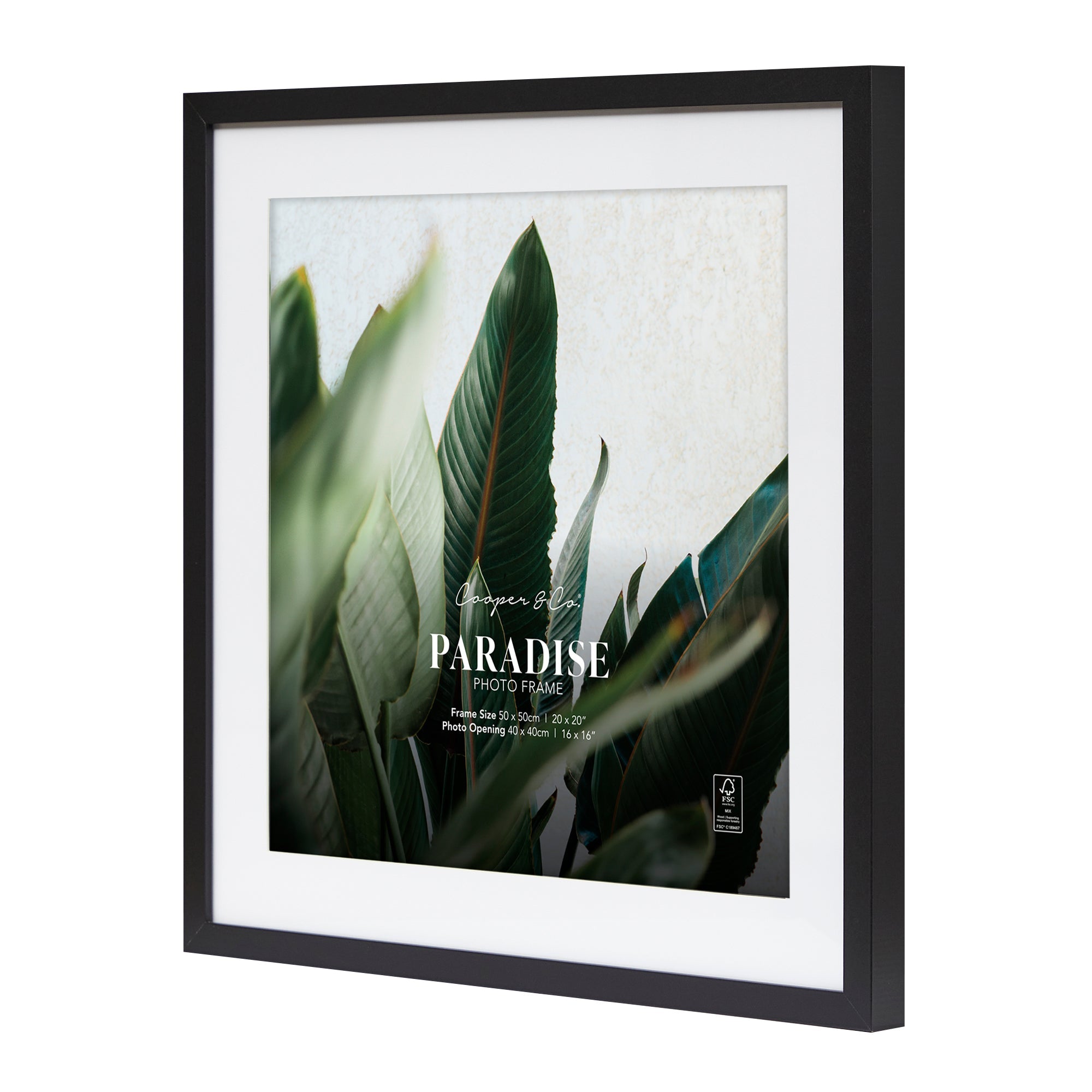 50x50cm Mat to 40x40cm Premium Paradise Wooden Photo Frame