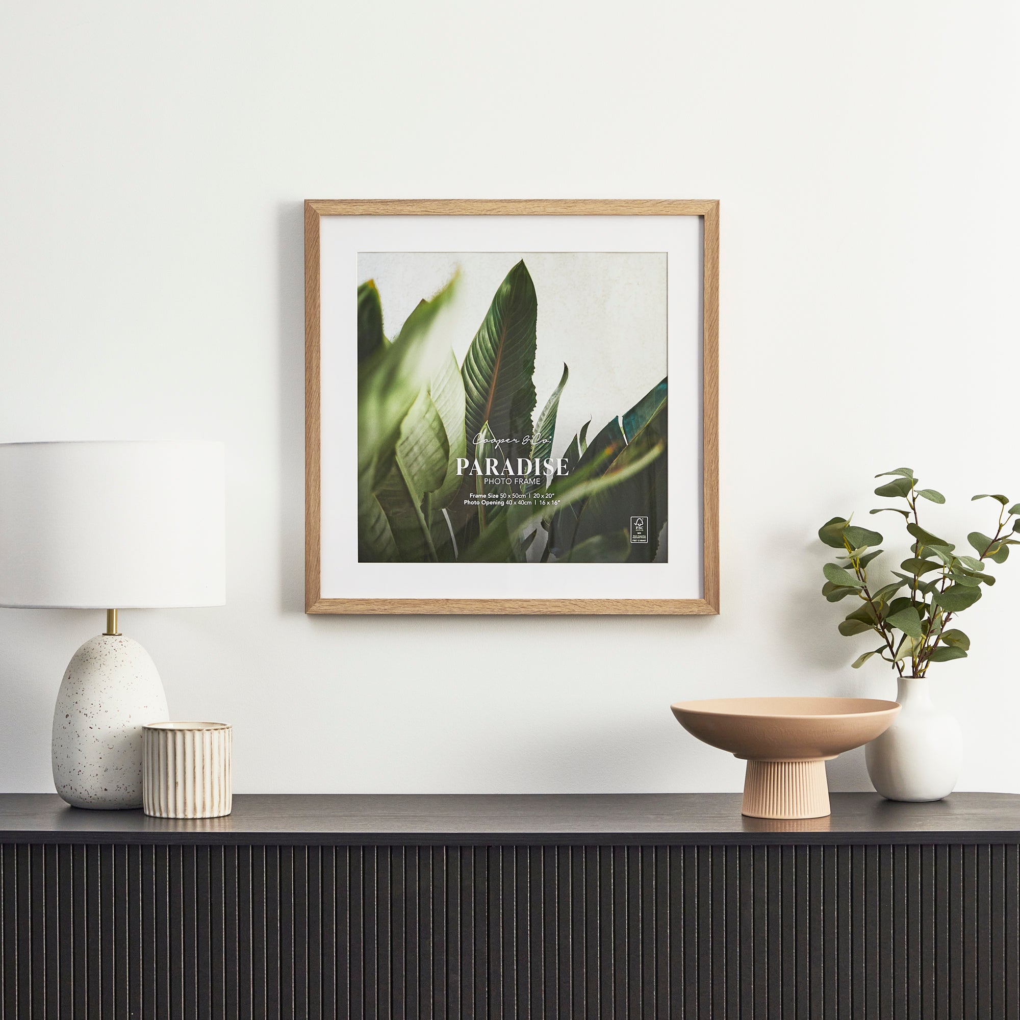 50x50cm Mat to 40x40cm Premium Paradise Wooden Photo Frame