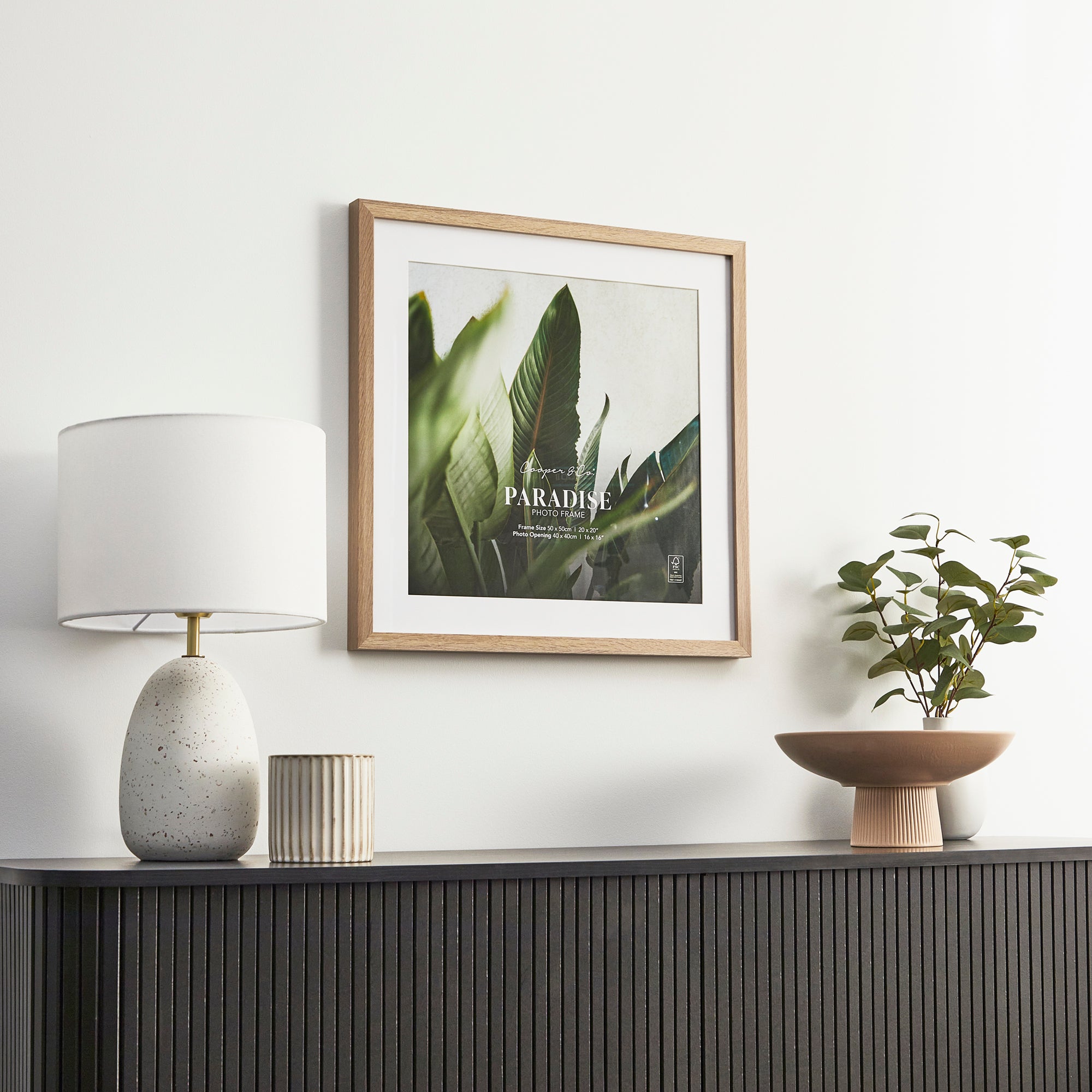 50x50cm Mat to 40x40cm Premium Paradise Wooden Photo Frame