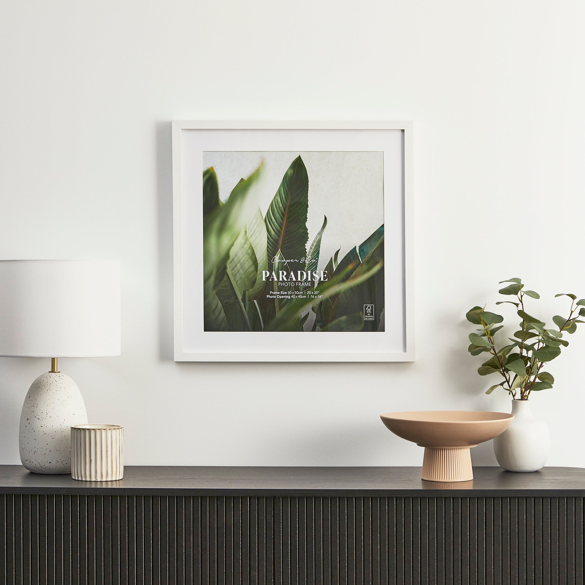50x50cm Mat to 40x40cm Premium Paradise Wooden Photo Frame
