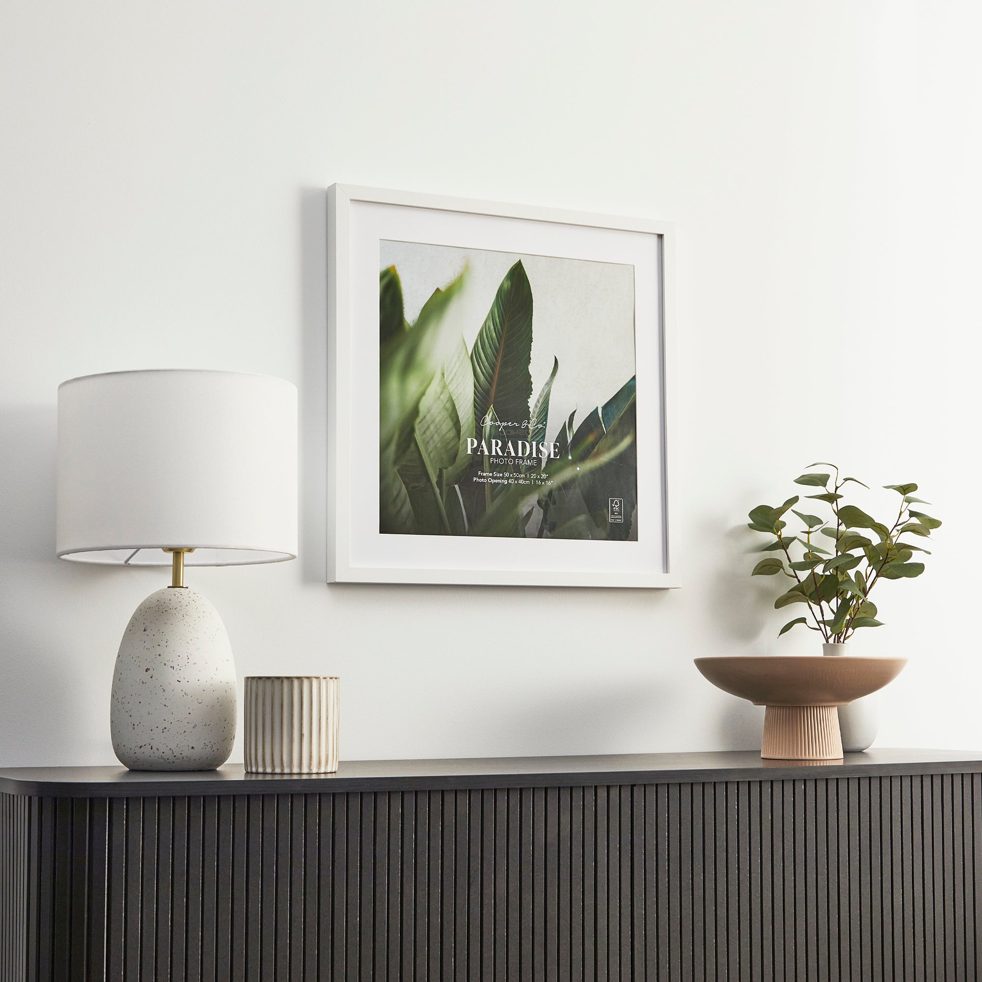 50x50cm Mat to 40x40cm Premium Paradise Wooden Photo Frame