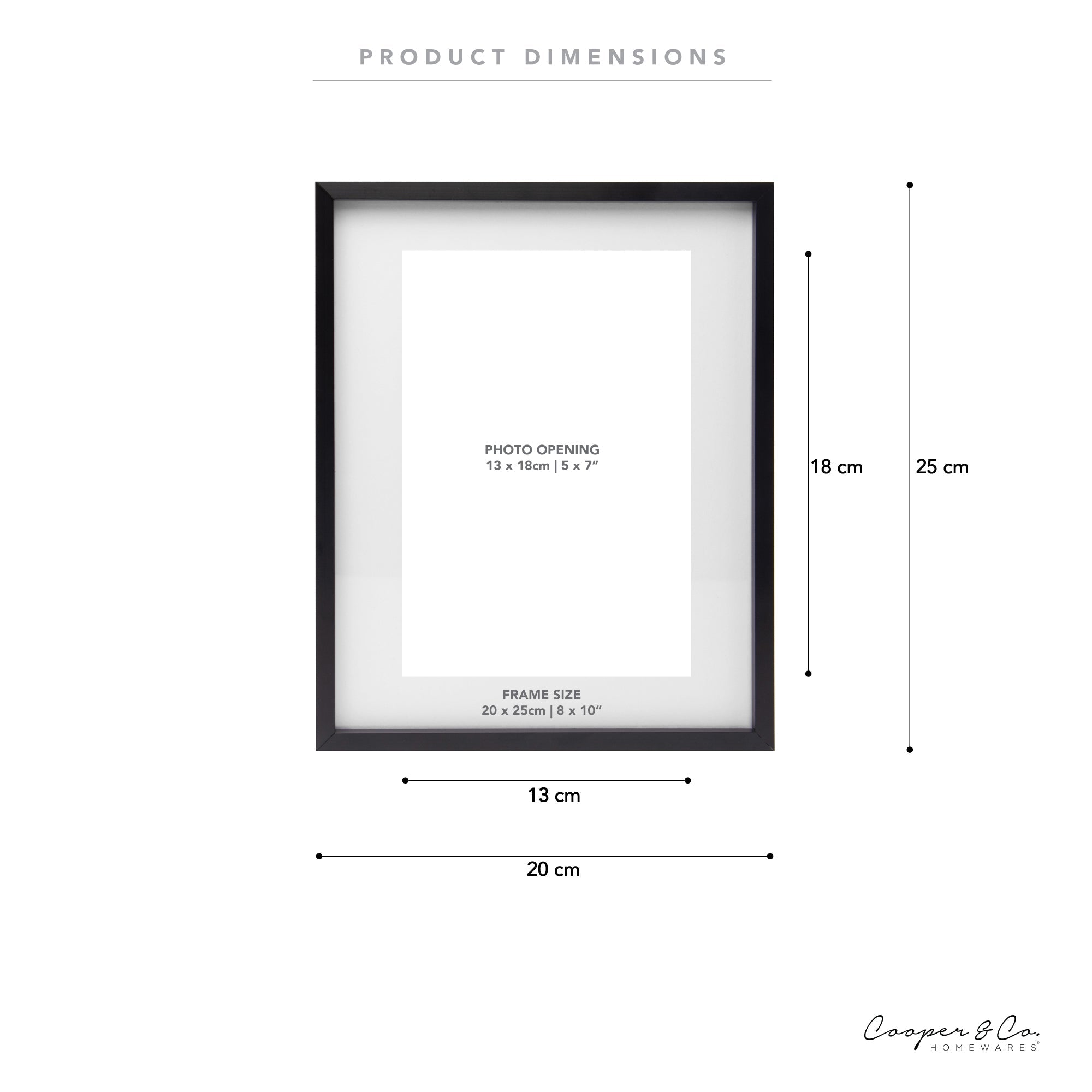 Set Of 2 20x25cm Mat to 13x18cm Premium Metal Photo Frames