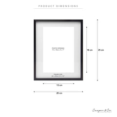 Set Of 2 20x25cm Mat to 13x18cm Premium Metal Photo Frames