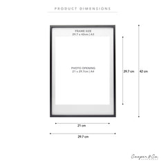 A3 Mat to A4 Premium Metal Photo Frame