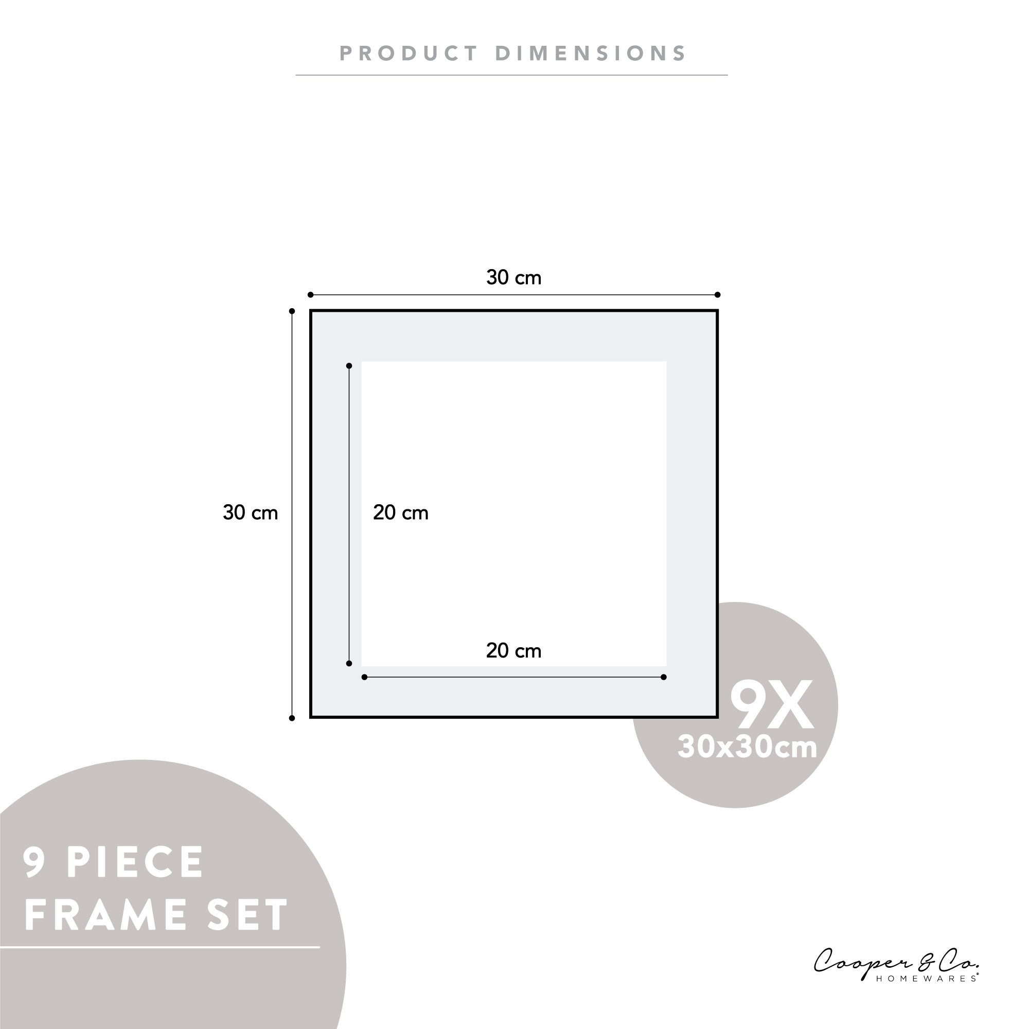 Pack Of 9 Square Frame