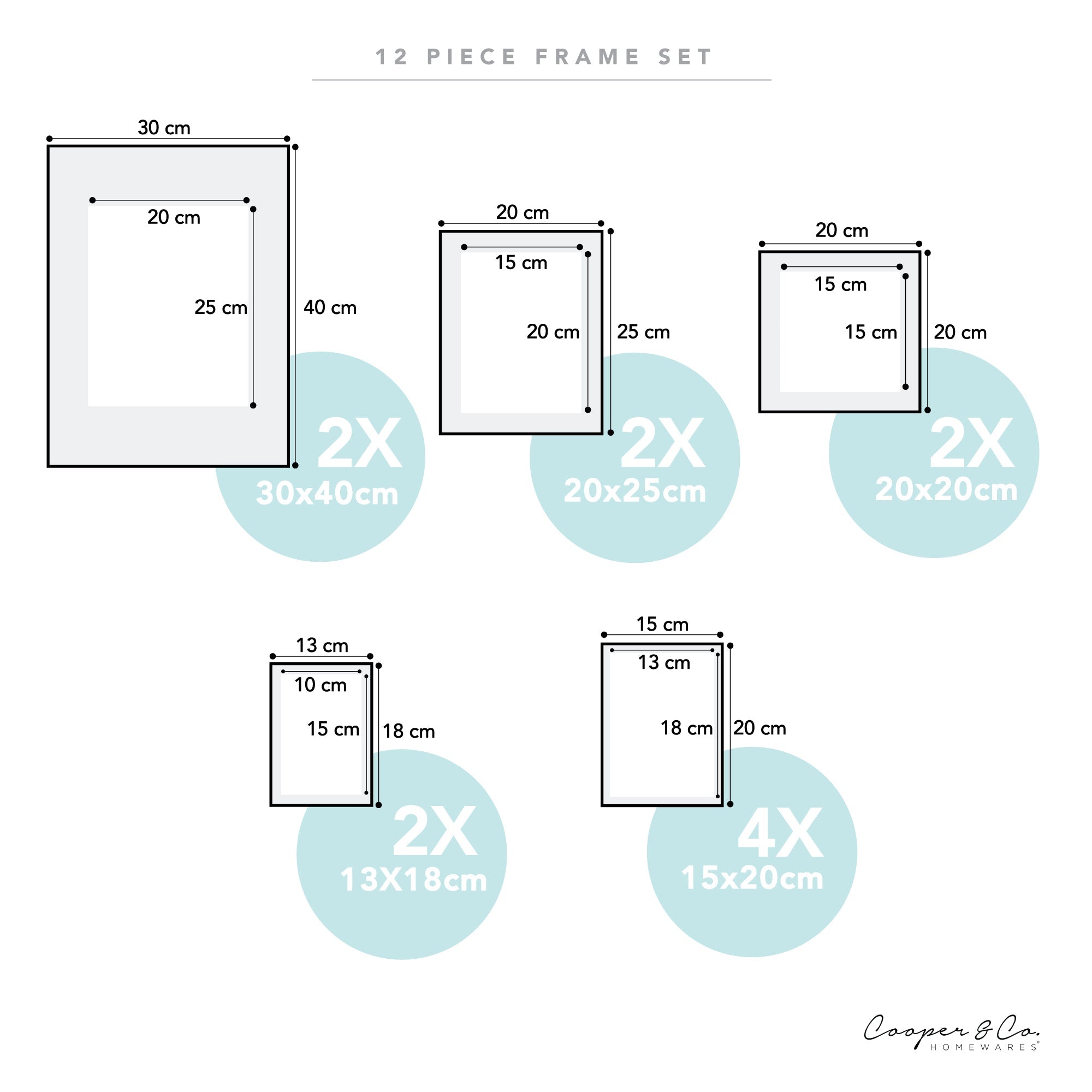 Instant Gallery Wall 12 Piece Frame Set
