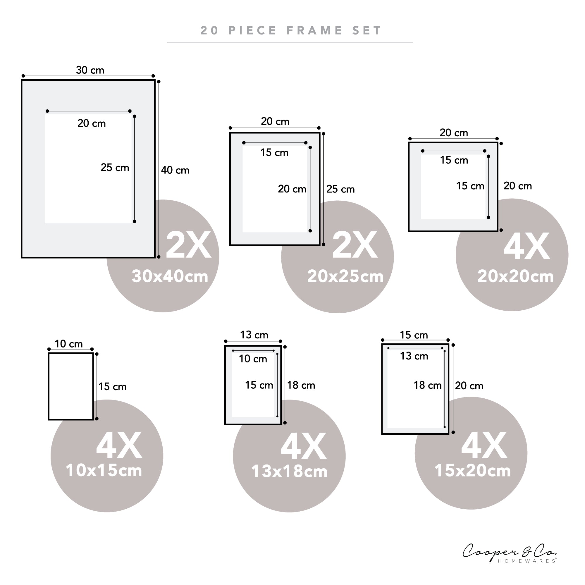 Instant Gallery Wall 20 Piece Frame Set