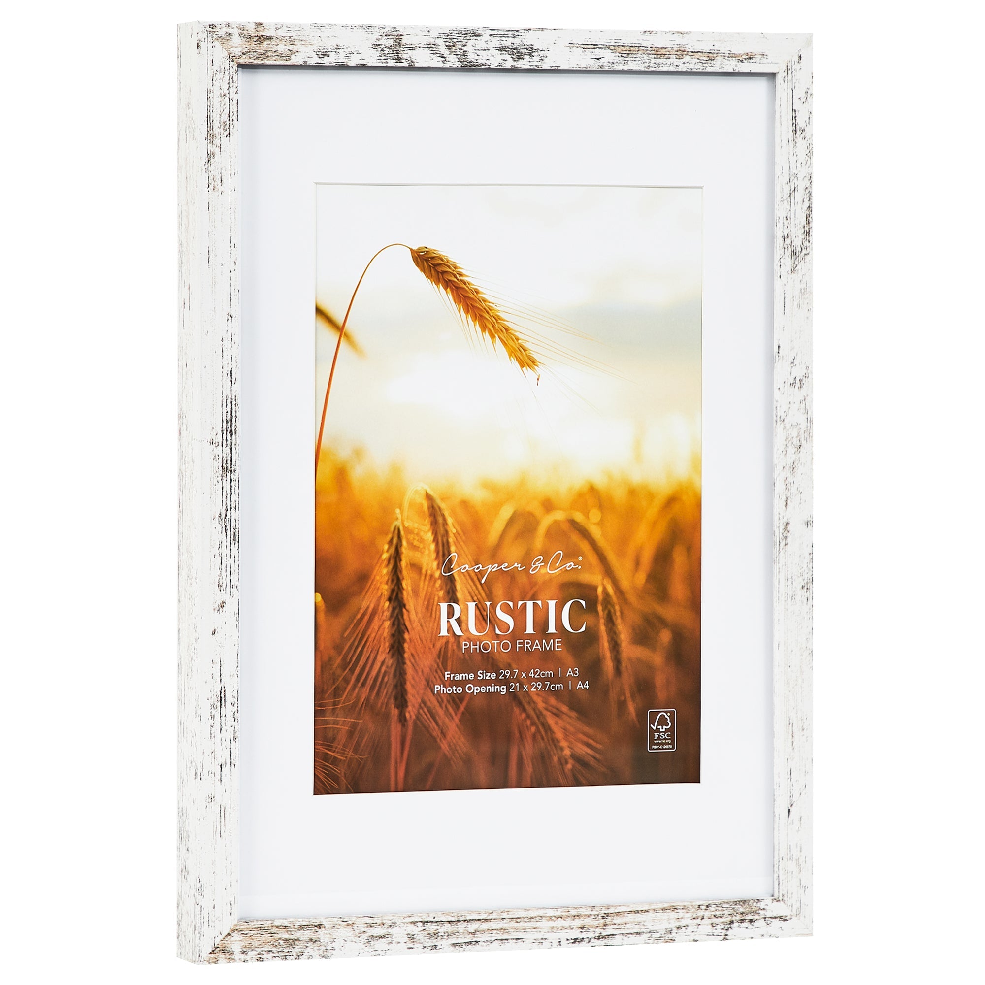 Set Of 2 29.7x42cm Mat to 21x29.7cm Premium Rustic Wooden Photo Frame