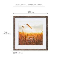 Set Of 2 40x40cm Mat to 30x30cm Premium Rustic Wooden Photo Frame
