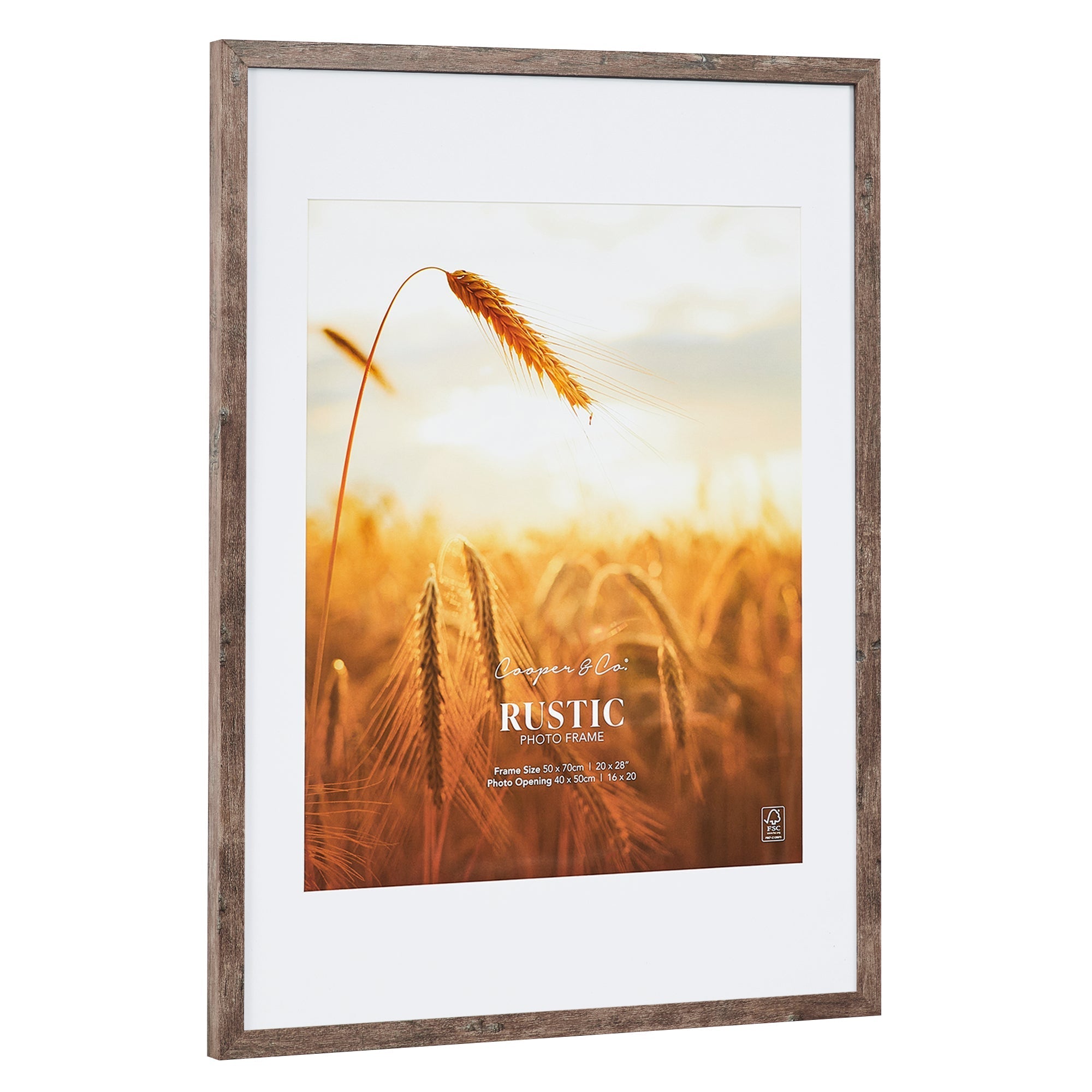 50x70cm Mat to 40x50cm Premium Rustic Wooden Photo Frame