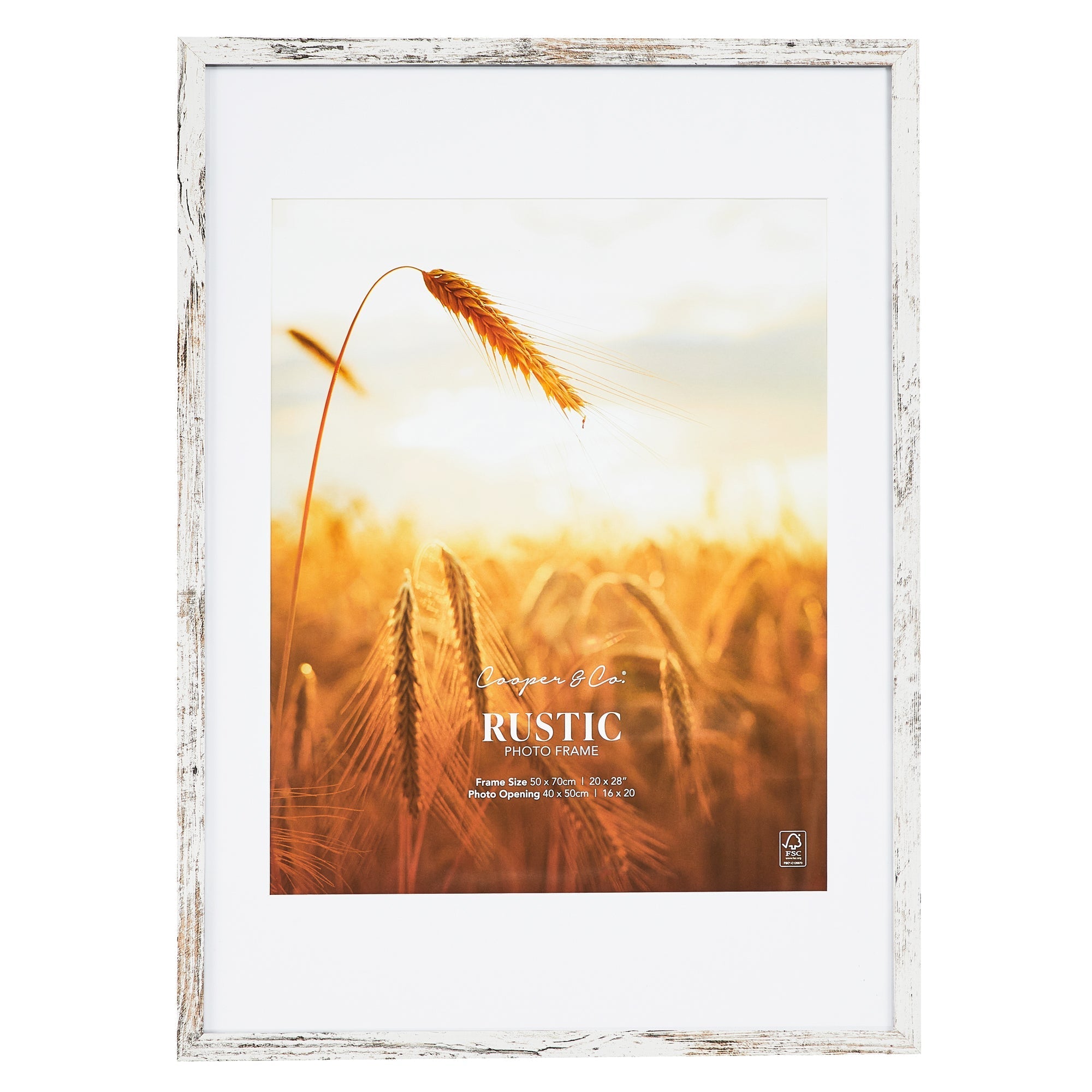 50x70cm Mat to 40x50cm Premium Rustic Wooden Photo Frame