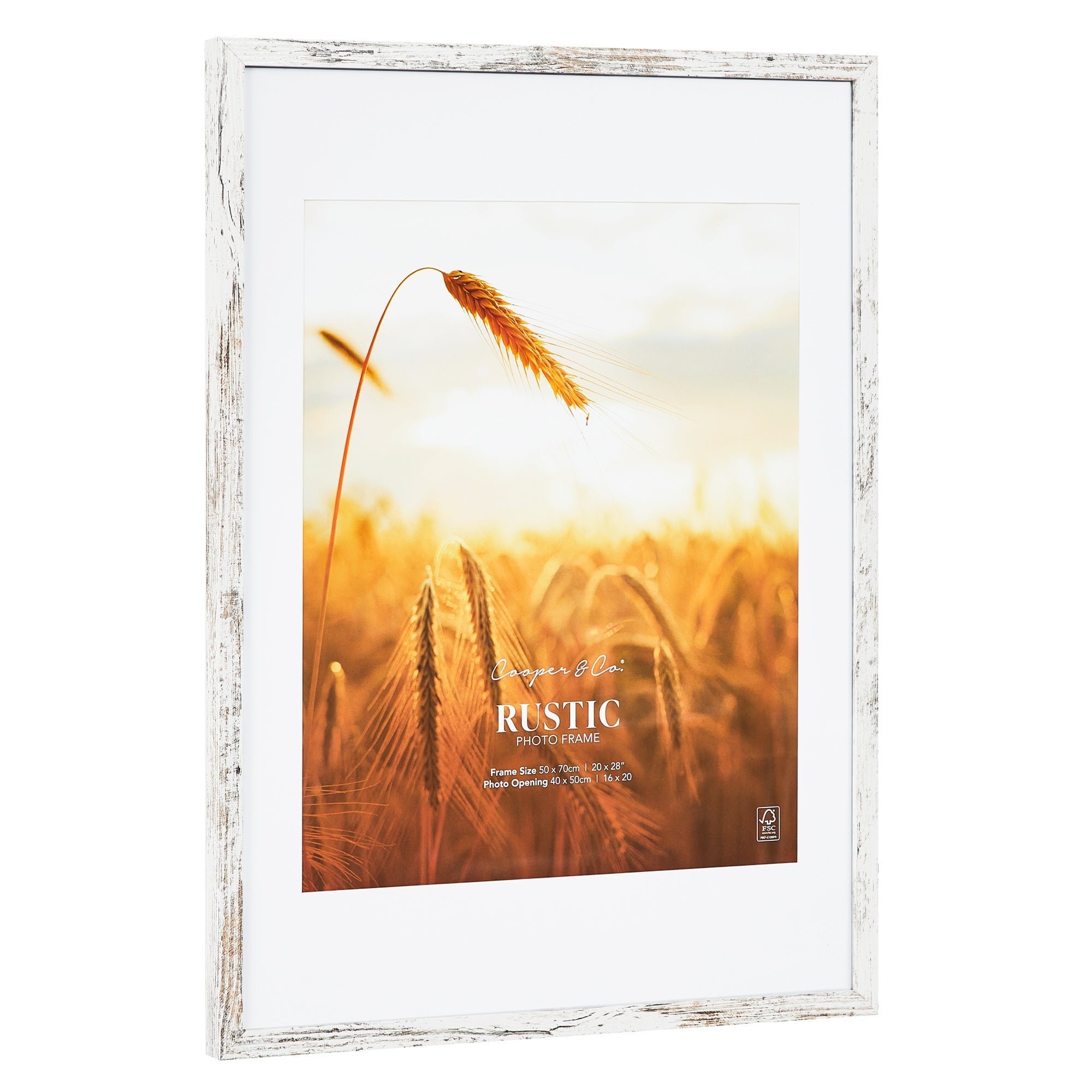 50x70cm Mat to 40x50cm Premium Rustic Wooden Photo Frame