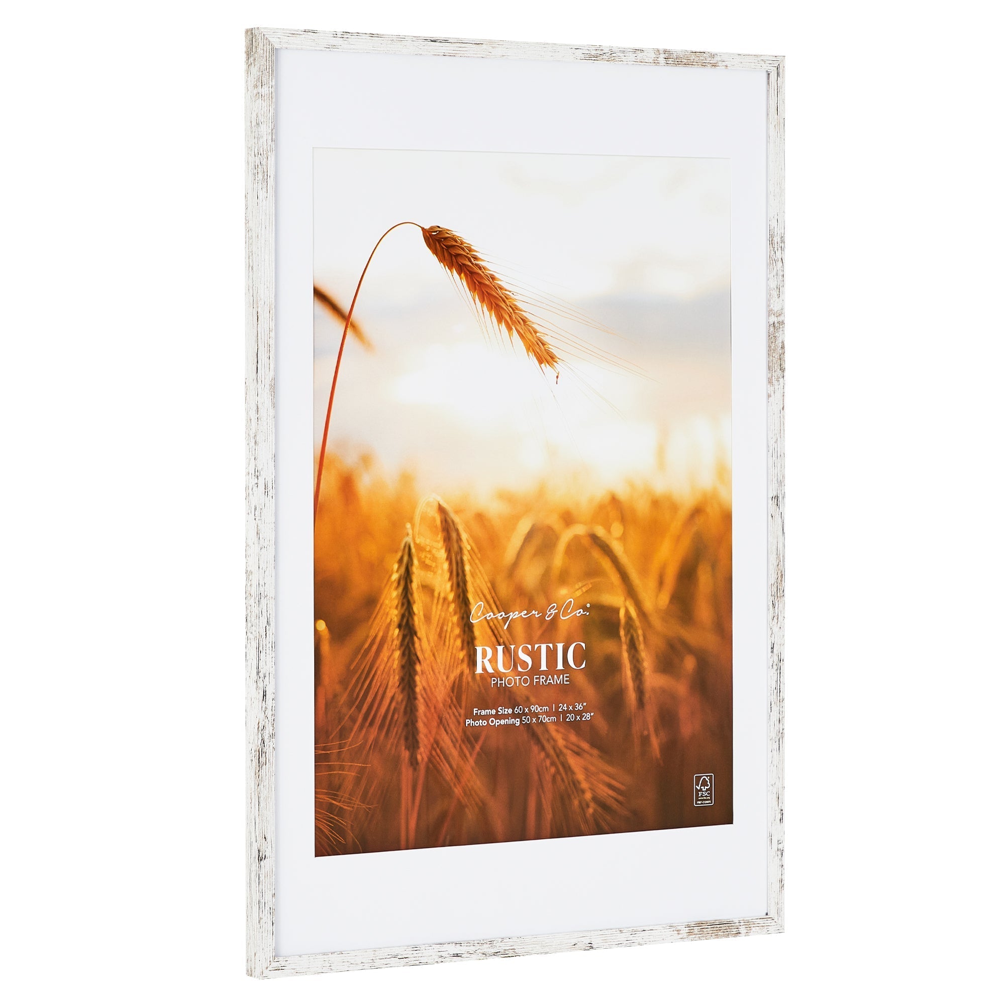 60x90cm Mat to 50x70cm Premium Rustic Wooden Photo Frame