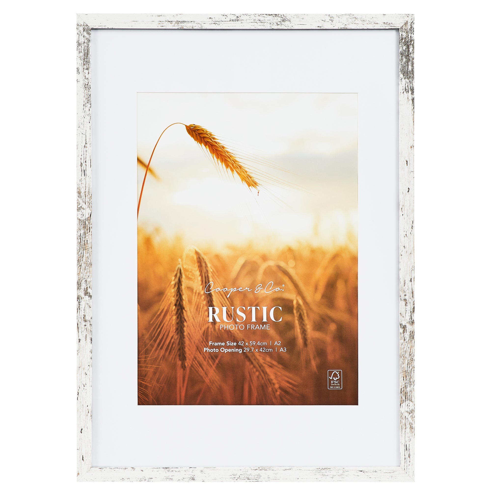 A2 Mat to A3 Premium Rustic Wooden Photo Frame