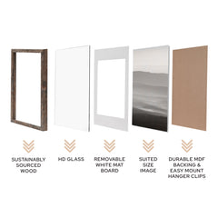 59.4x84.1cm Mat to 42x59.4cm Premium Rustic Wooden Photo Frame