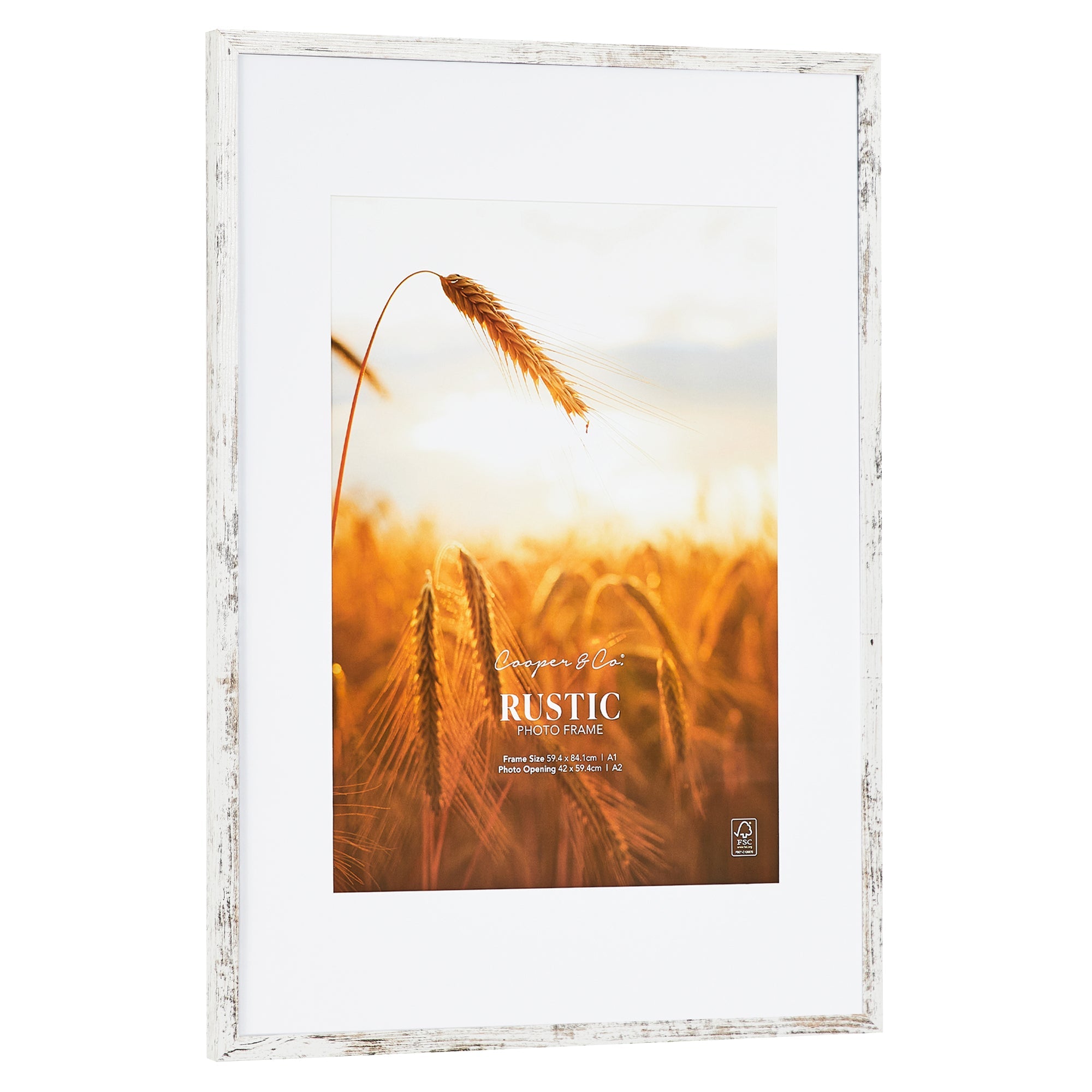 59.4x84.1cm Mat to 42x59.4cm Premium Rustic Wooden Photo Frame