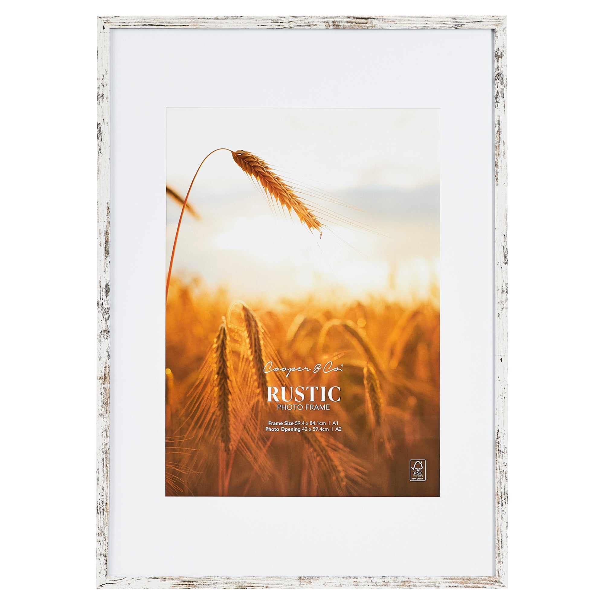 59.4x84.1cm Mat to 42x59.4cm Premium Rustic Wooden Photo Frame