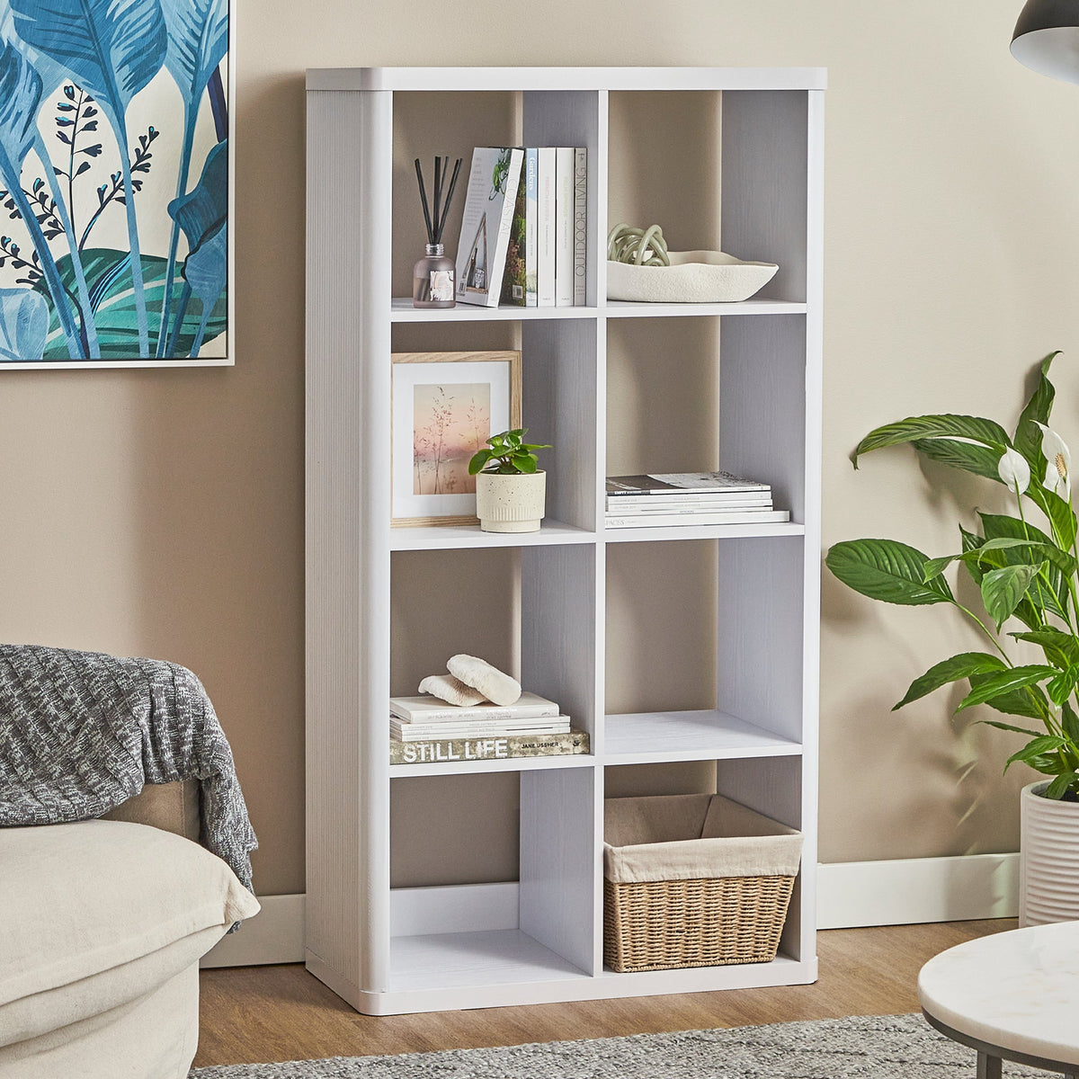Sierra 8 Cube Shelf in White