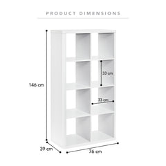 Sierra 8 Cube Shelf in White
