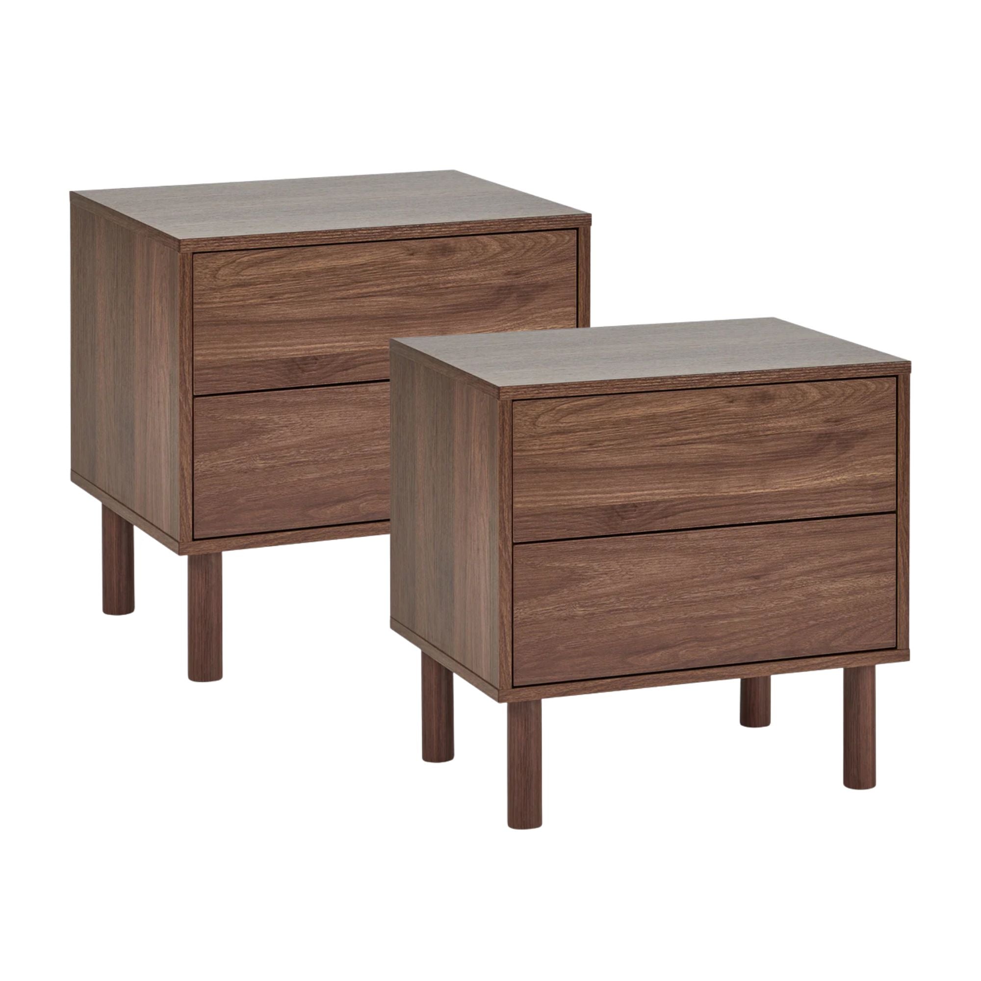 Norquay Bedside Table Walnut (Set of 2)