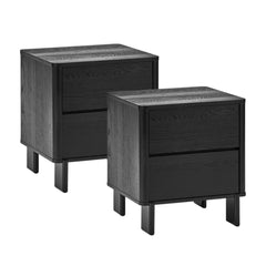 Taupo Bedside Table Black (Set of 2)