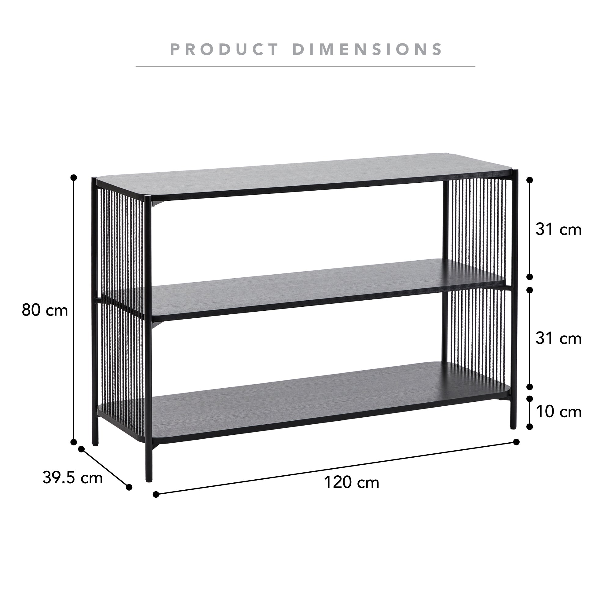 Marina Sideboard Black (120cm)