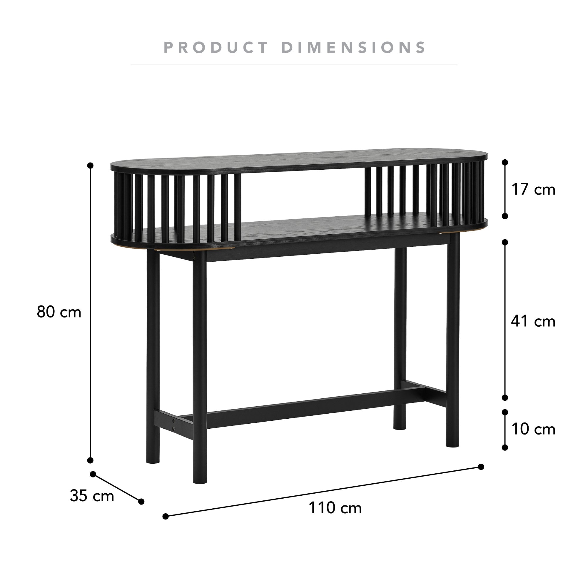 Halo Console Table Black (110cm)