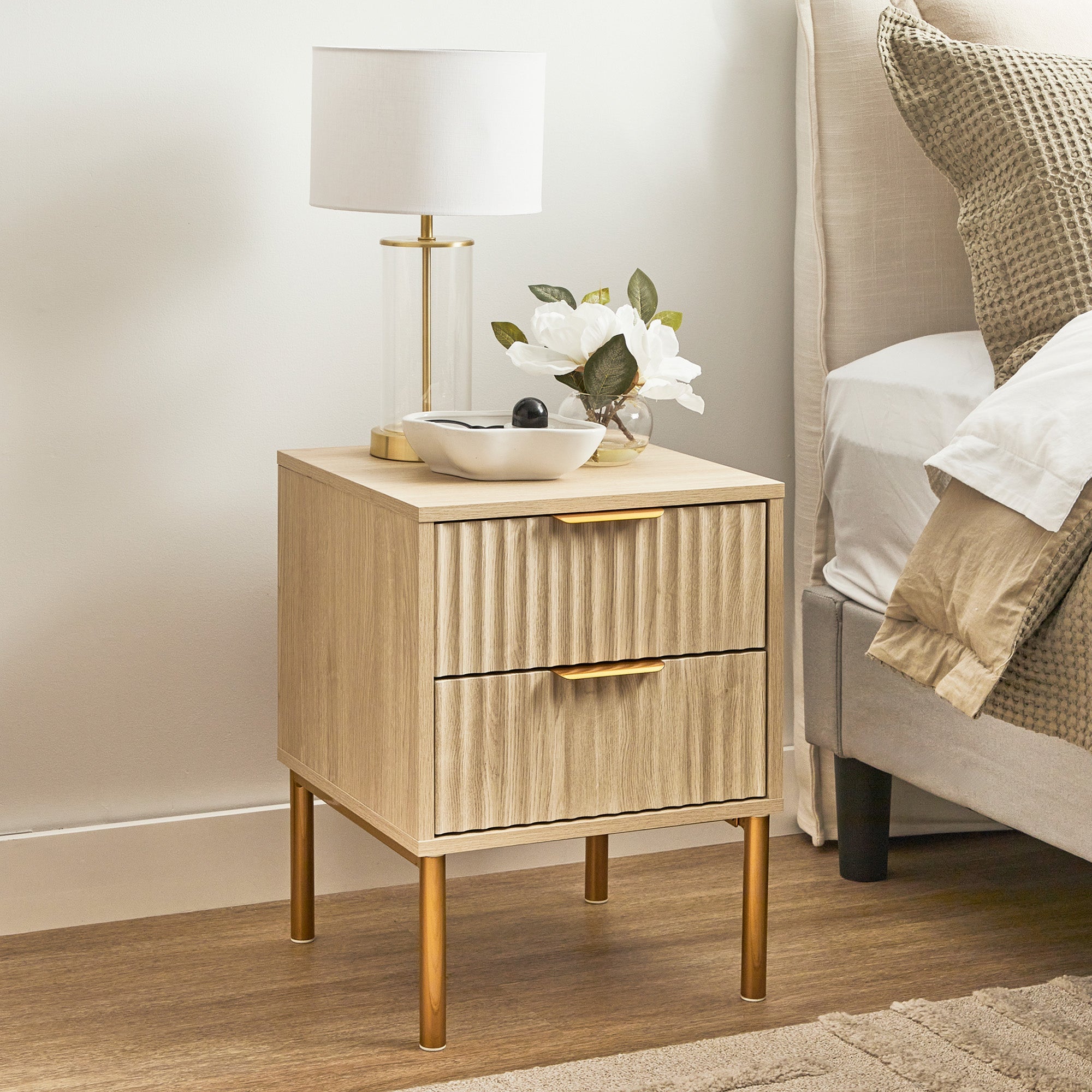 Indy Bedside Table Natural (Set of 2)