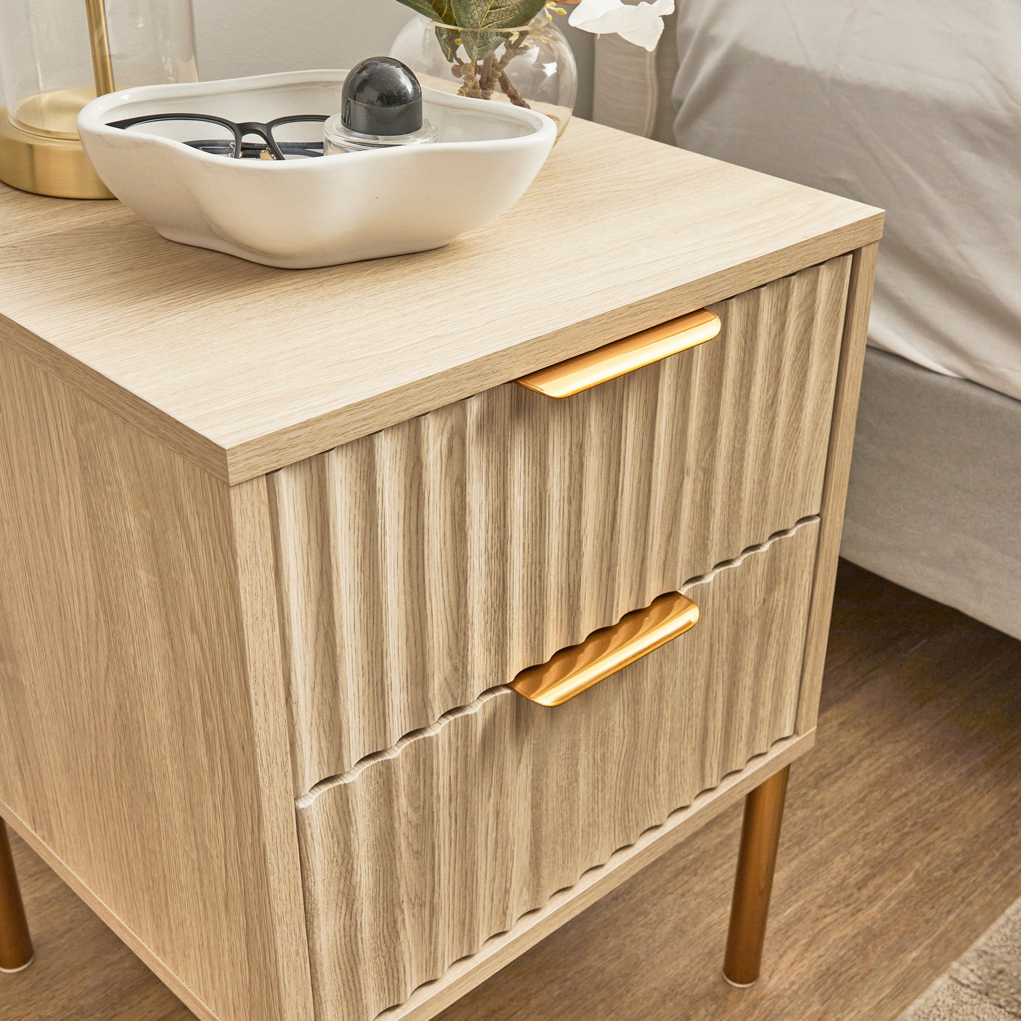 Indy Bedside Table Natural (Set of 2)