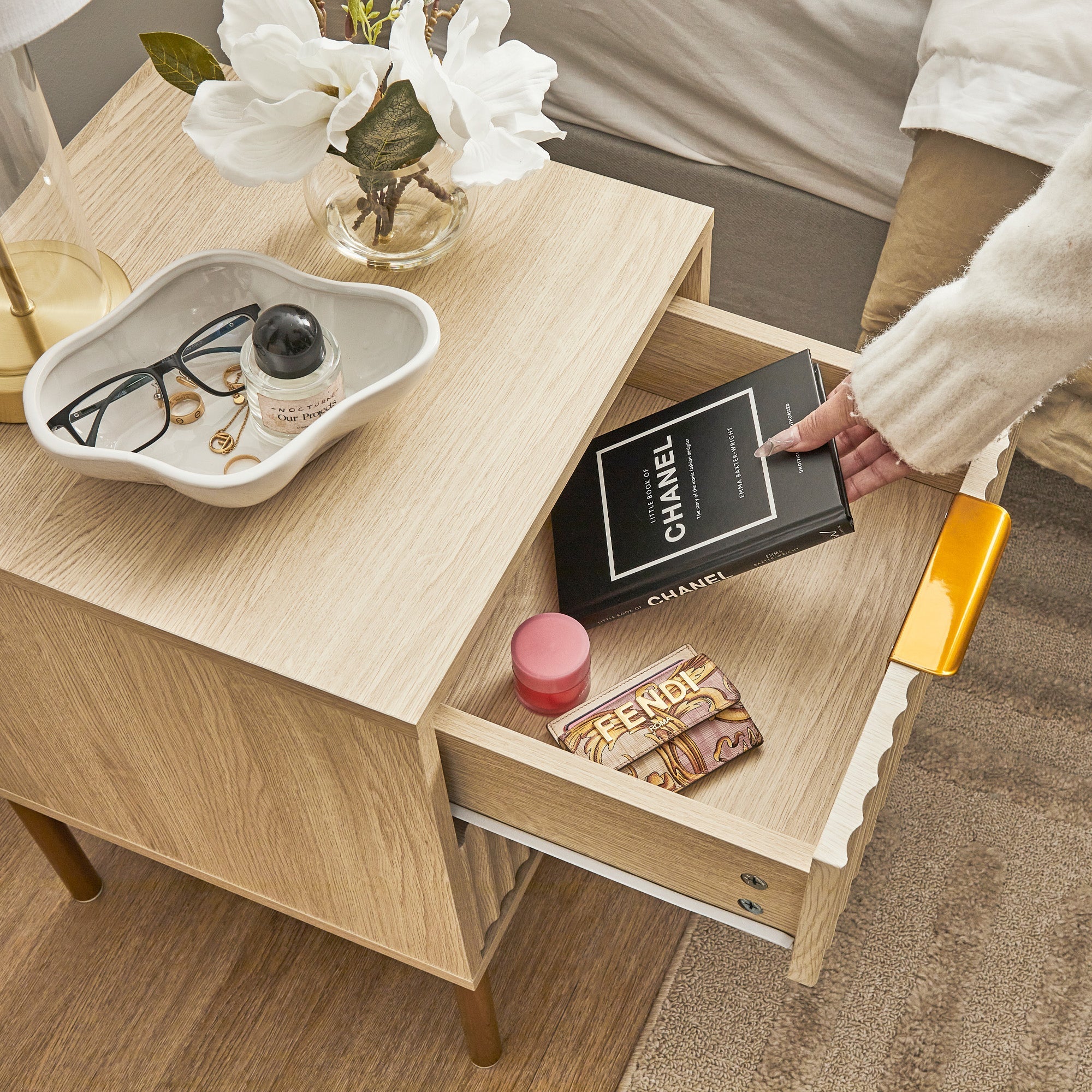 Indy Bedside Table Natural (Set of 2)