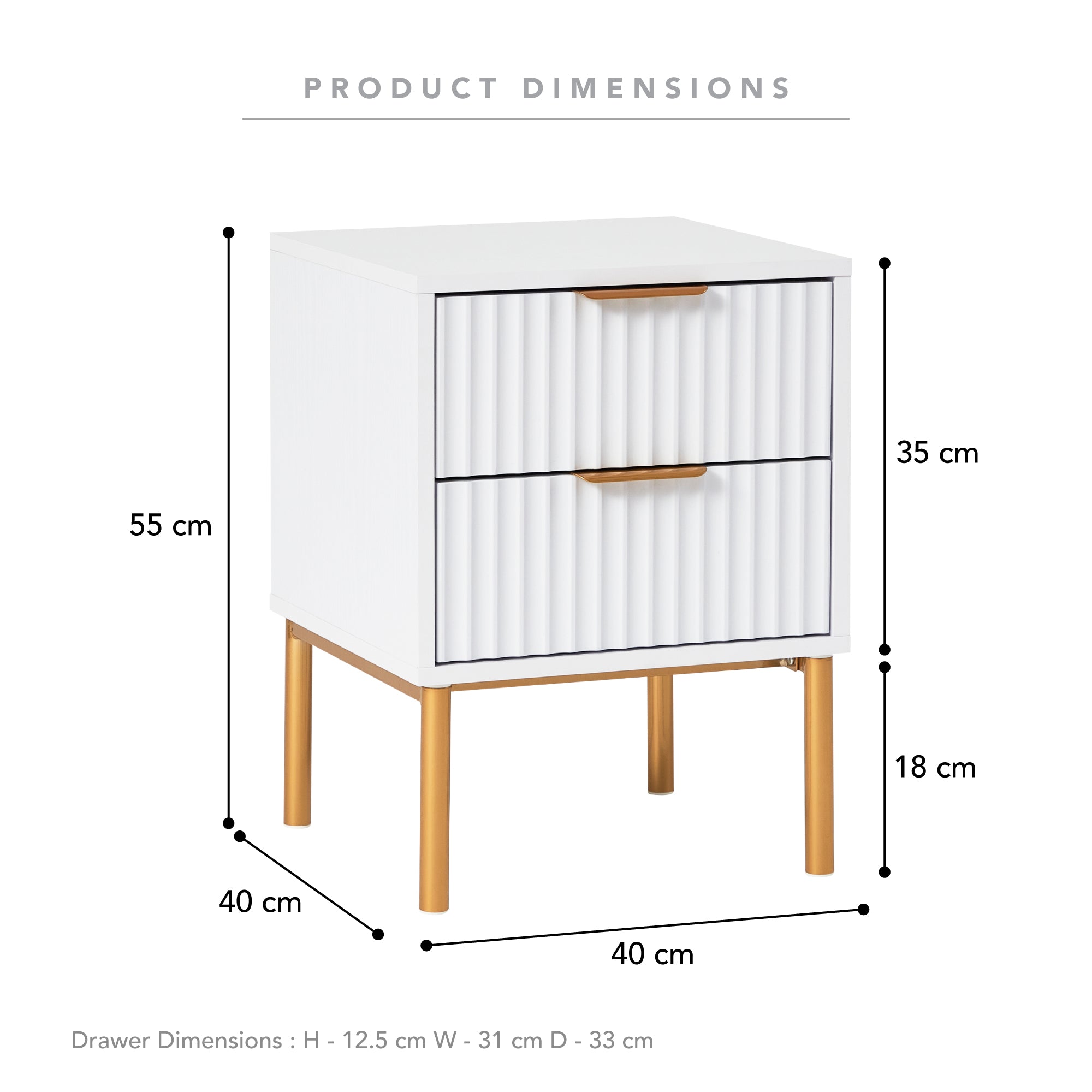 Indy Bedside Table White