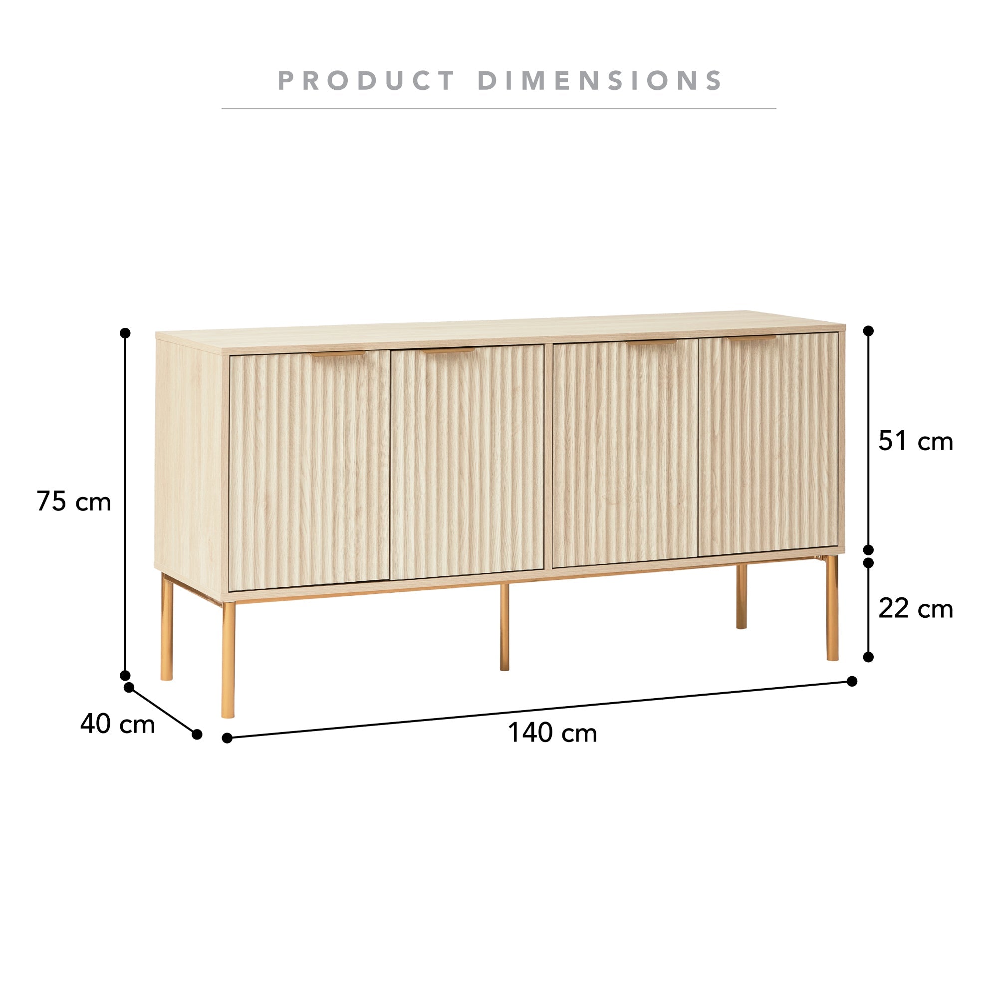 Indy Sideboard Natural (140cm)