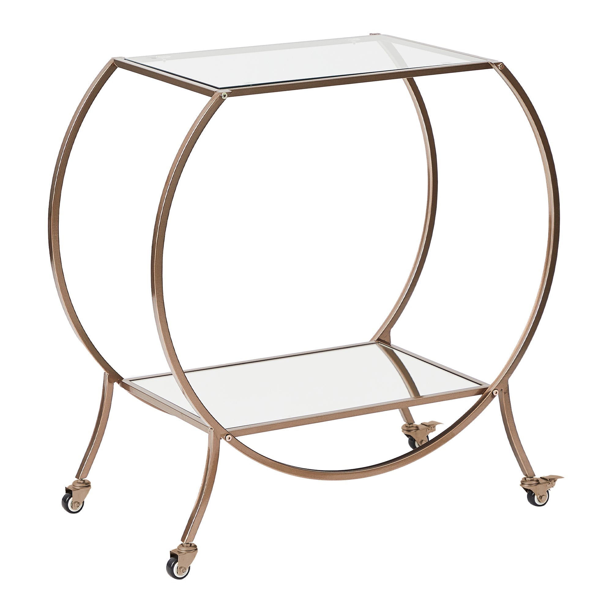 Oliver 86cm Steel Arch Bar Cart Brass