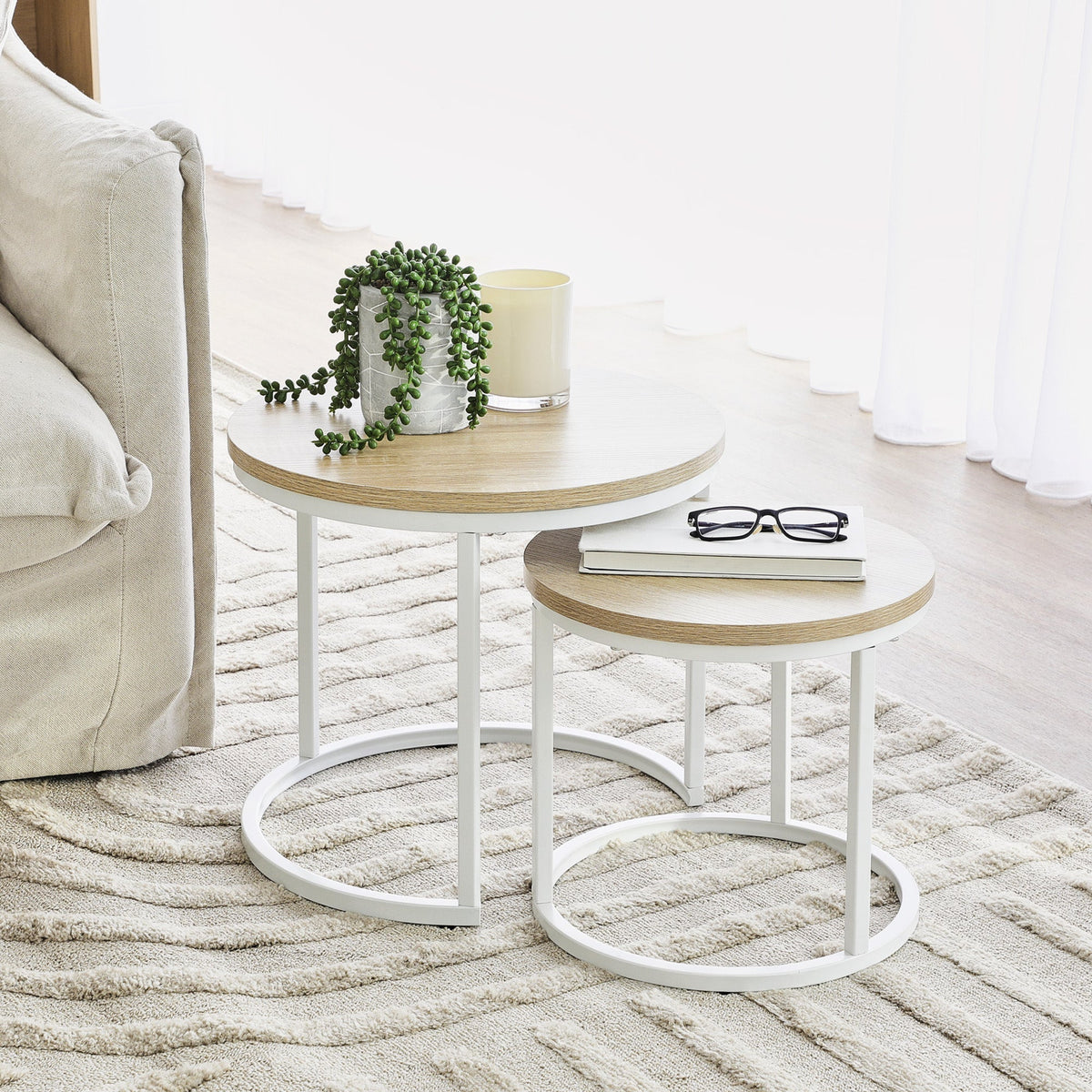 Sonoma Side Tables Set of 2 White