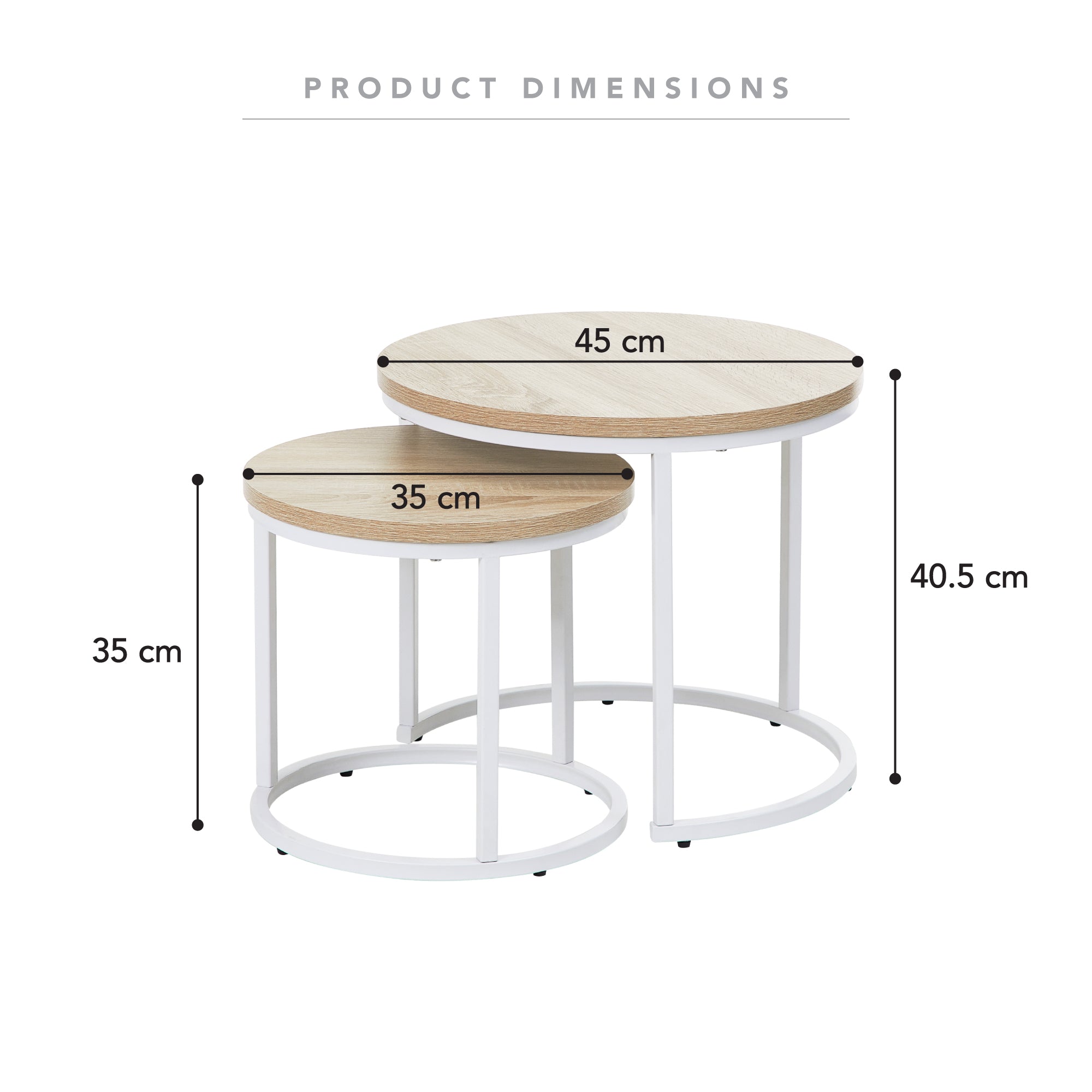 Sonoma Side Tables Set of 2 White