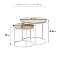 Sonoma Side Tables Set of 2 White