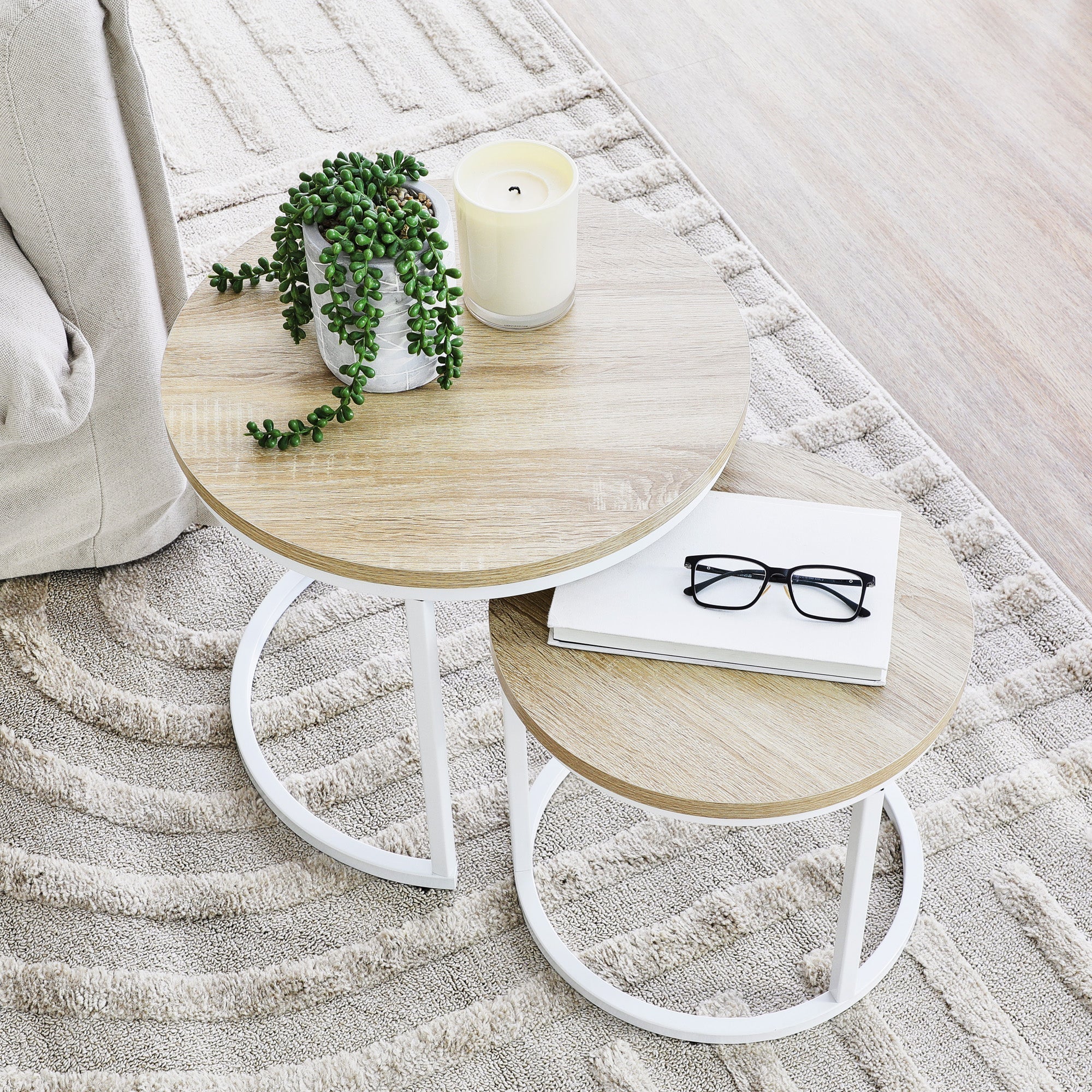 Sonoma Side Tables Set of 2 White