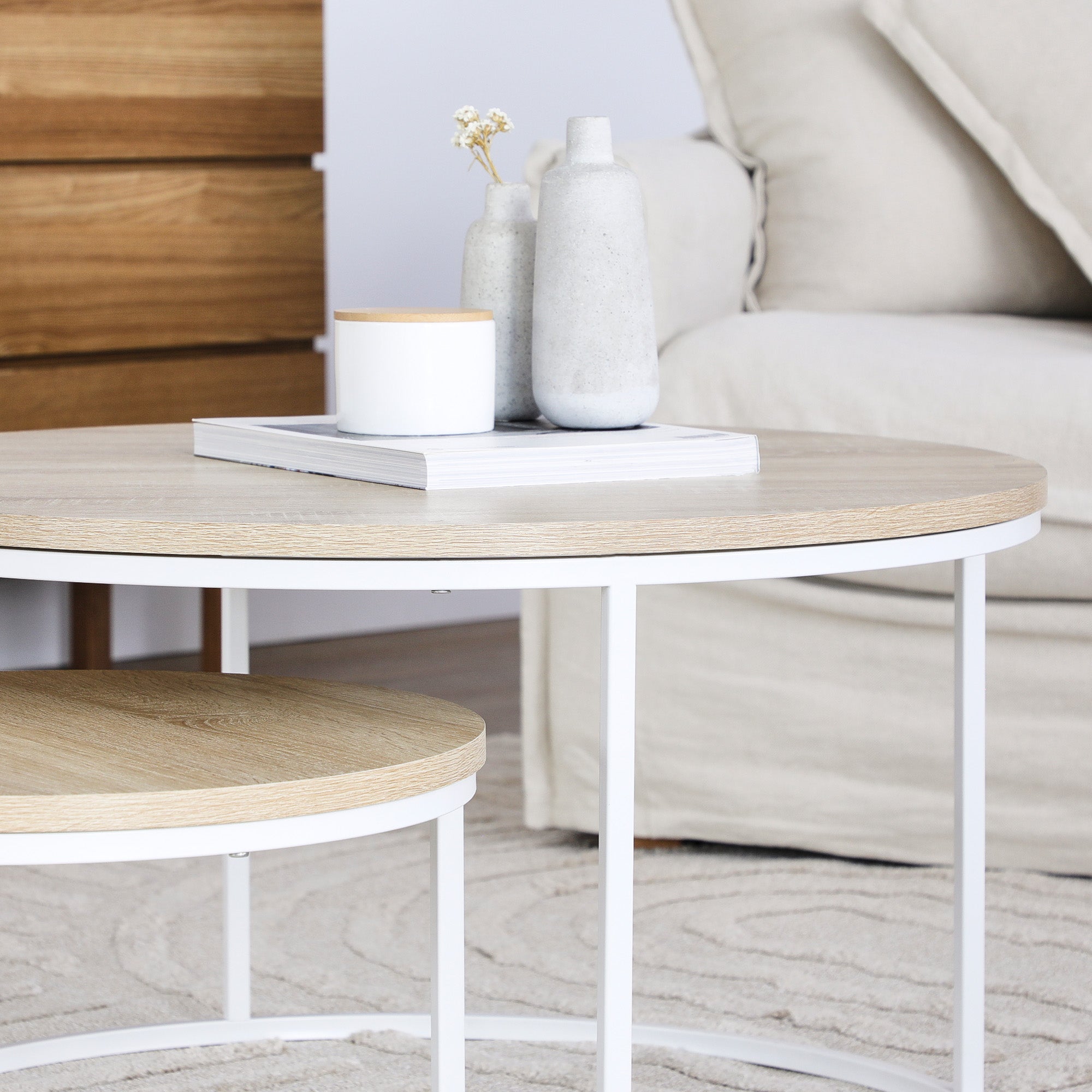 Nesting Sonoma Coffee Tables Set Of 2 White