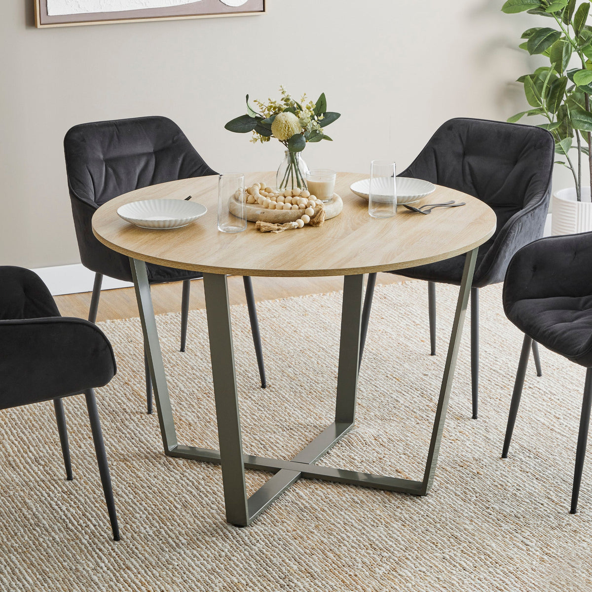 Arizona 110cm Dining Table Olive
