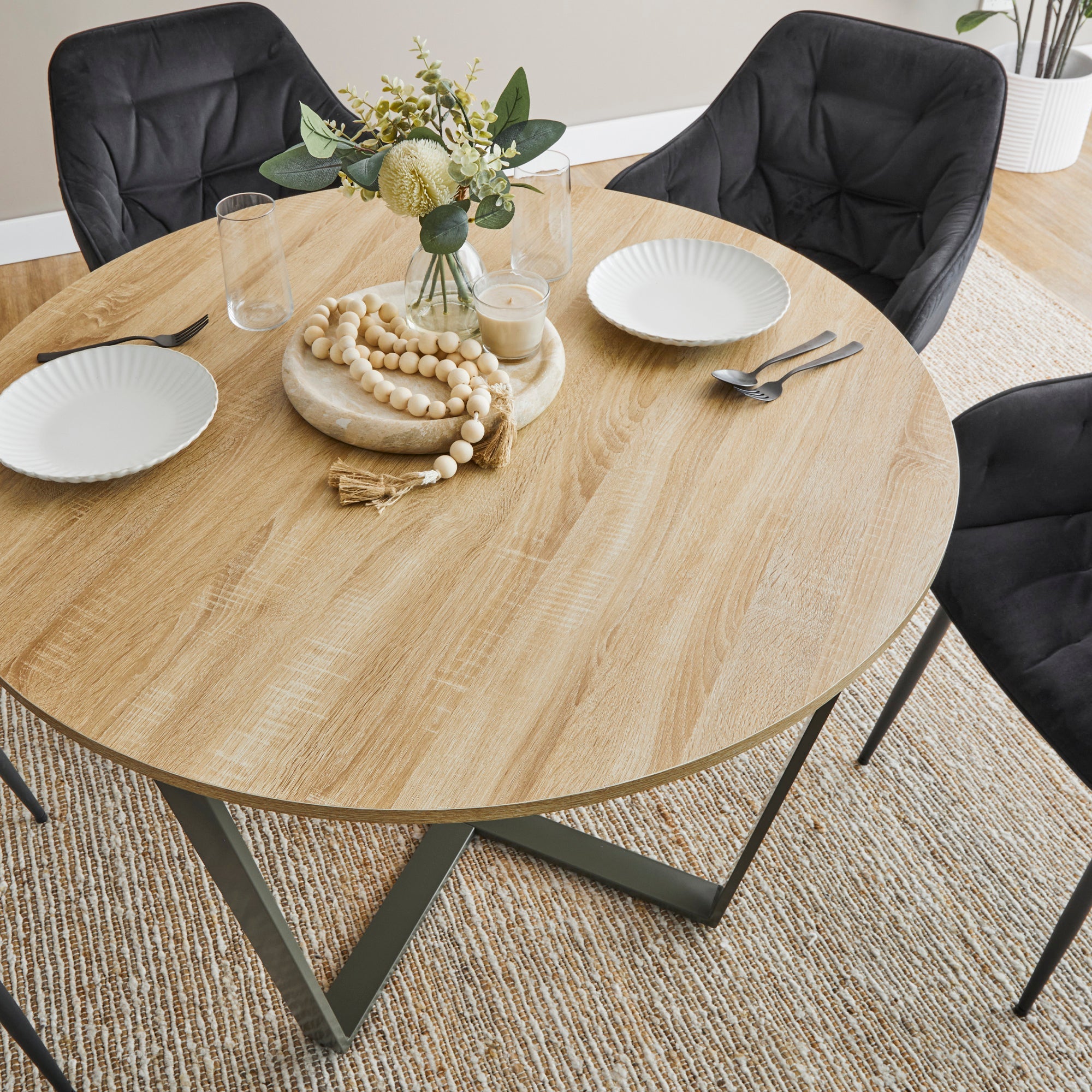 Arizona 110cm Dining Table Olive