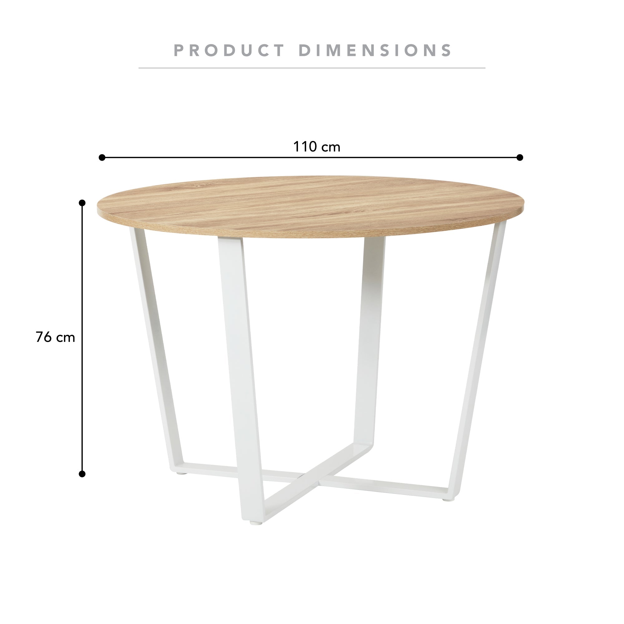 Arizona Dining Table White (110cm)