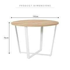 Arizona Dining Table White (110cm)