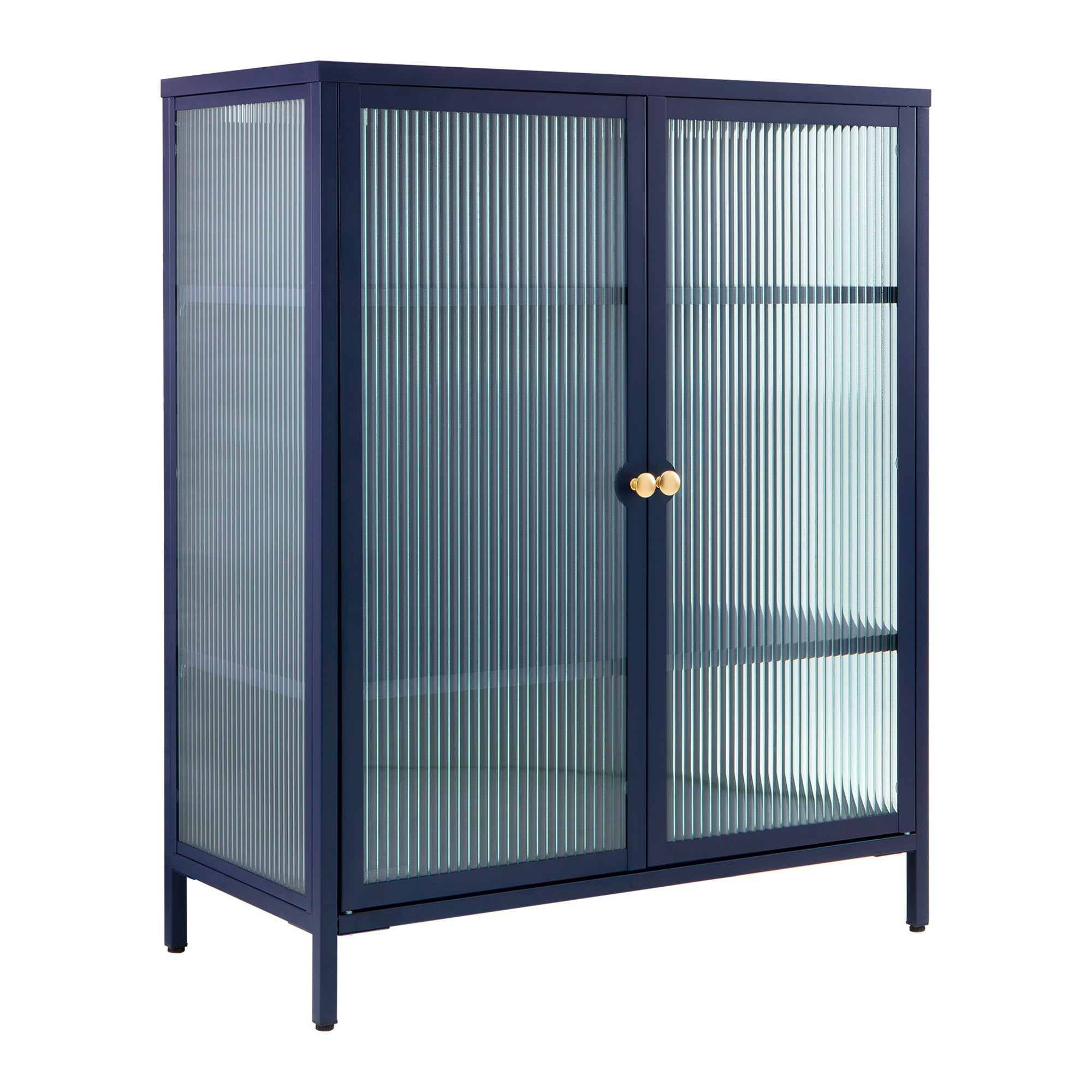 Ella 2 Door Modern Metal Cabinet Navy