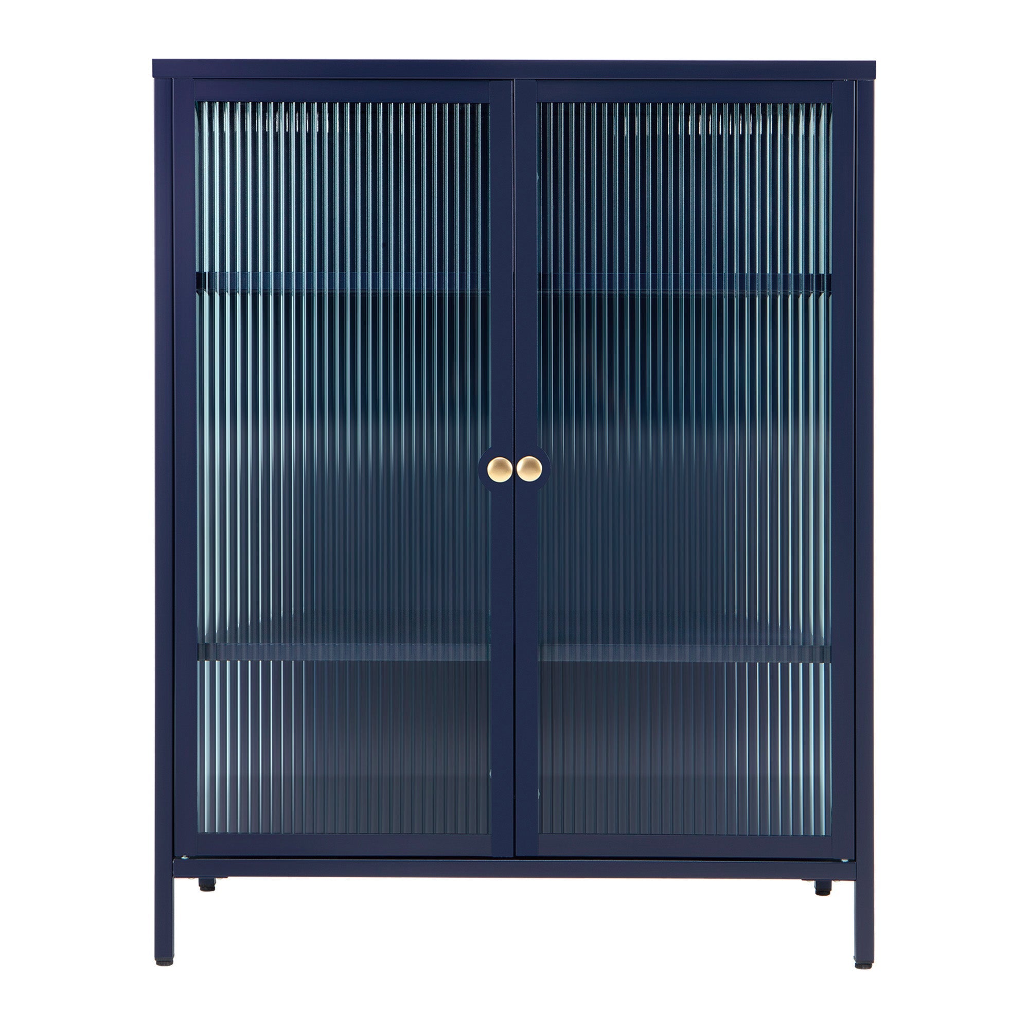 Ella 2 Door Modern Metal Cabinet Navy