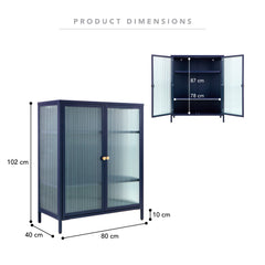 Ella 2 Door Modern Metal Cabinet Navy