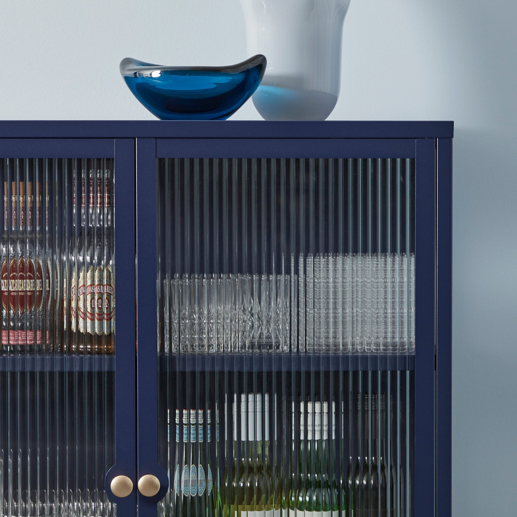 Ella 2 Door Modern Metal Cabinet Navy