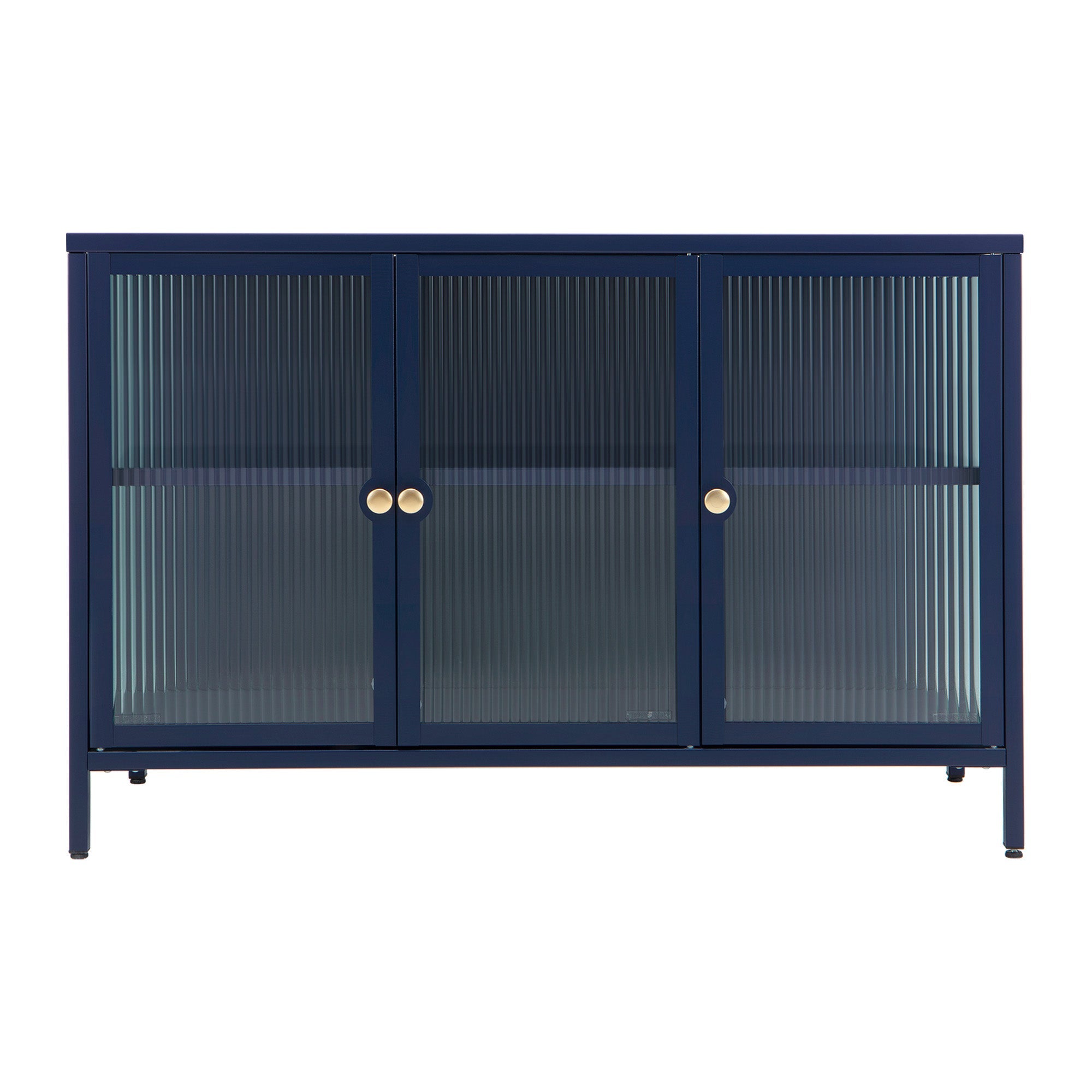 Ella 3 Door Modern Metal Buffet Navy